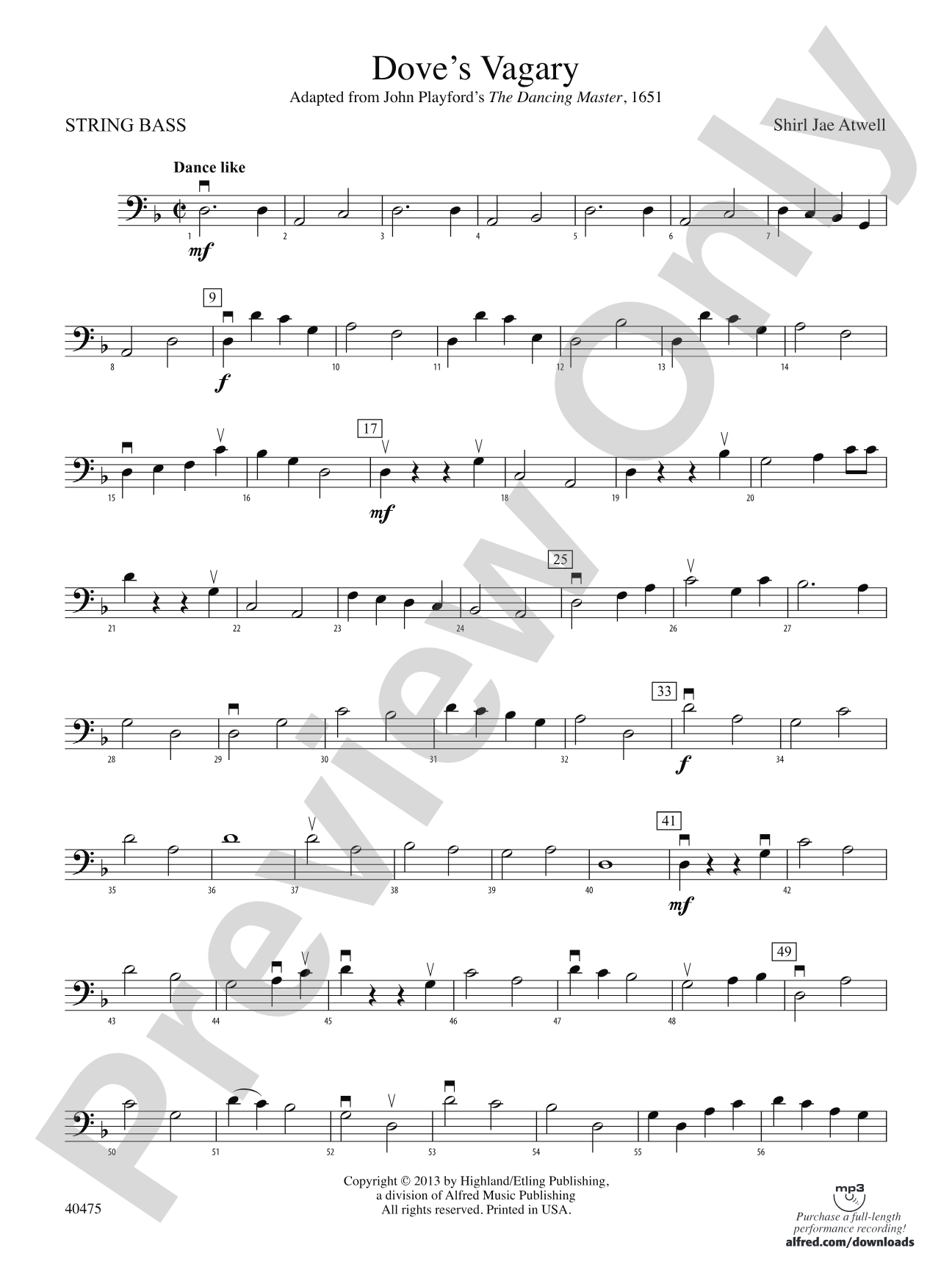Dove's Vagary: String Bass