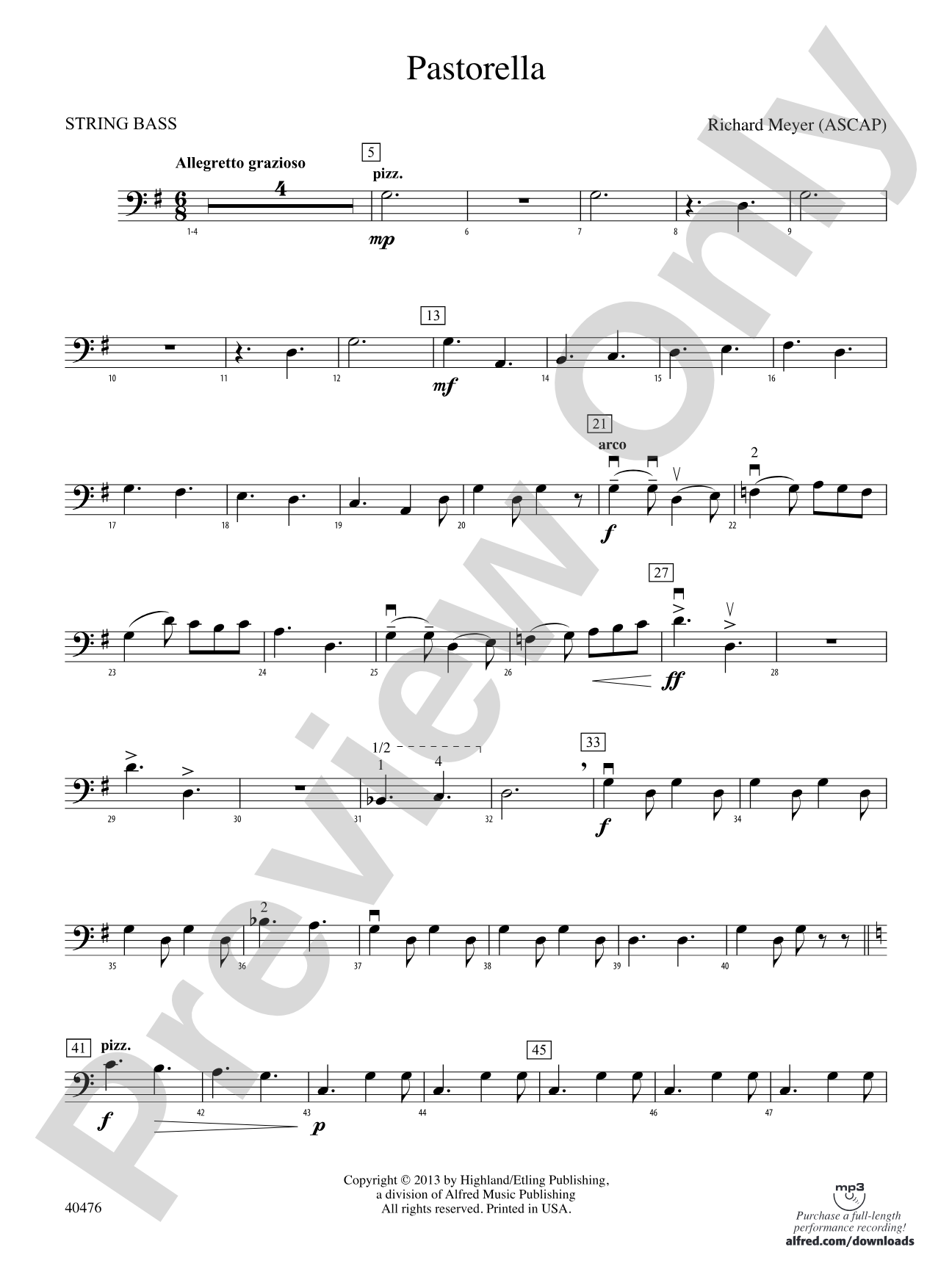 Pastorella: String Bass