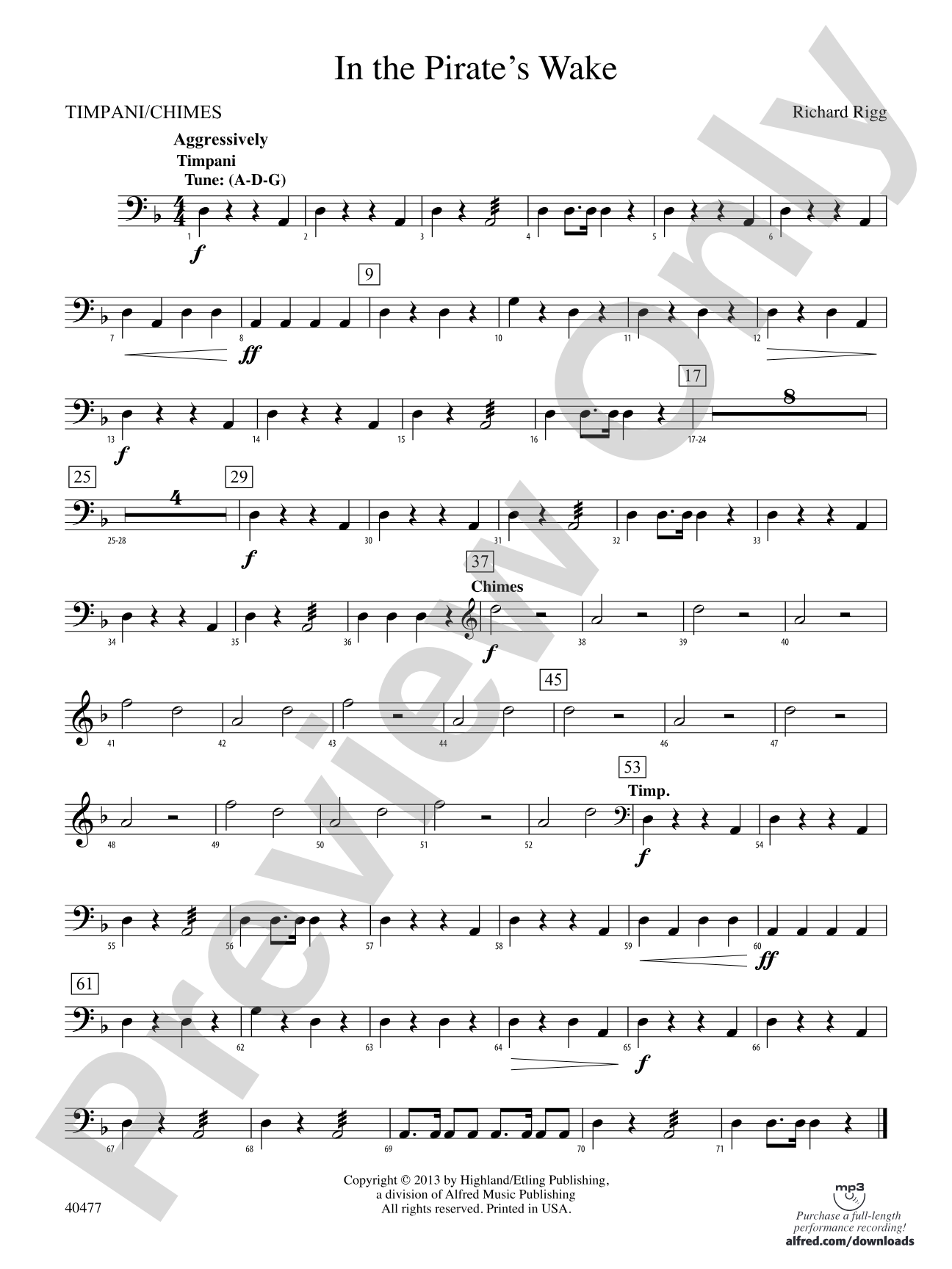 In the Pirate's Wake: Timpani