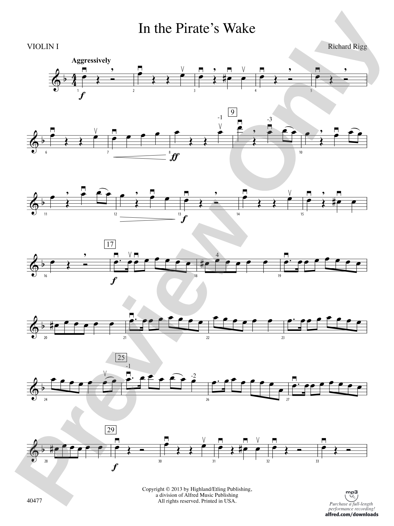 In the Pirate's Wake: 1st Violin