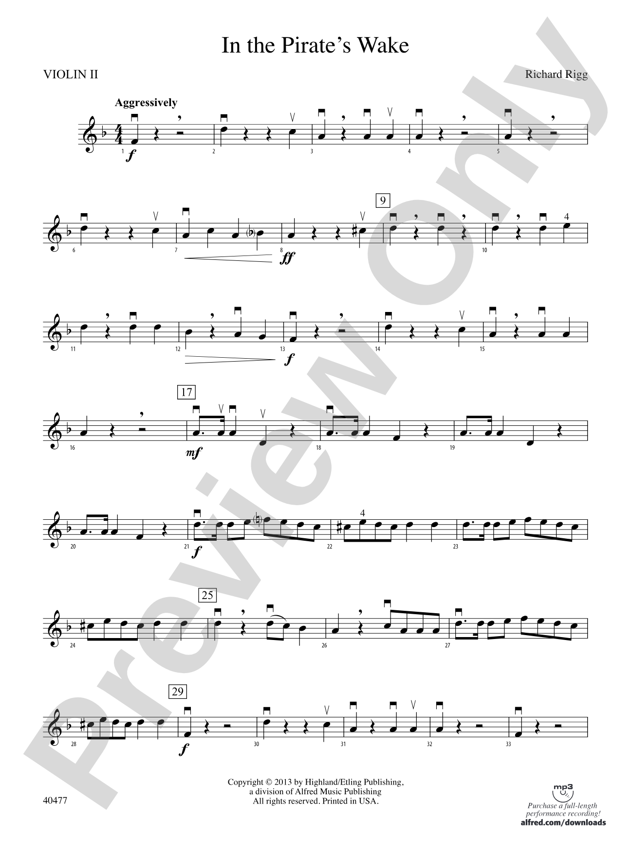 In the Pirate's Wake: 2nd Violin