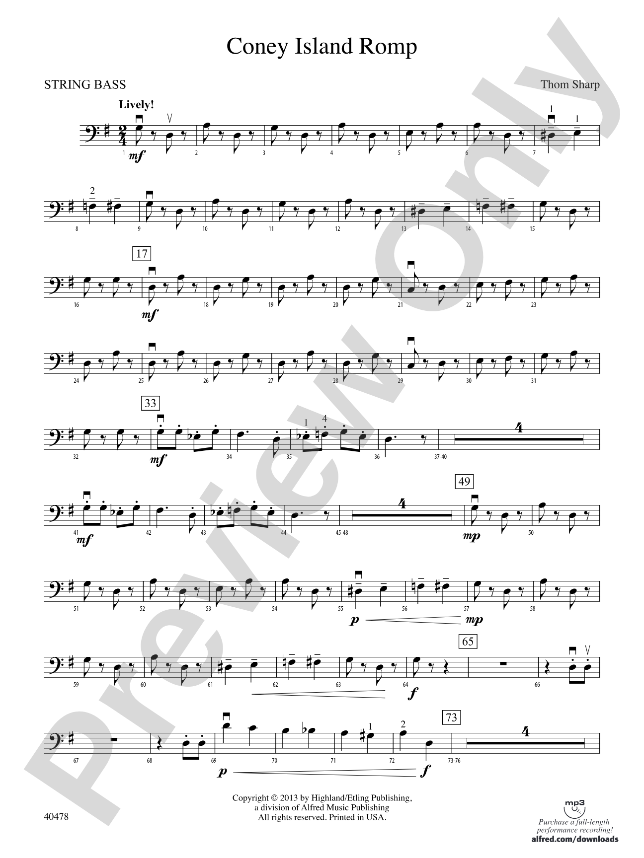 Coney Island Romp: String Bass