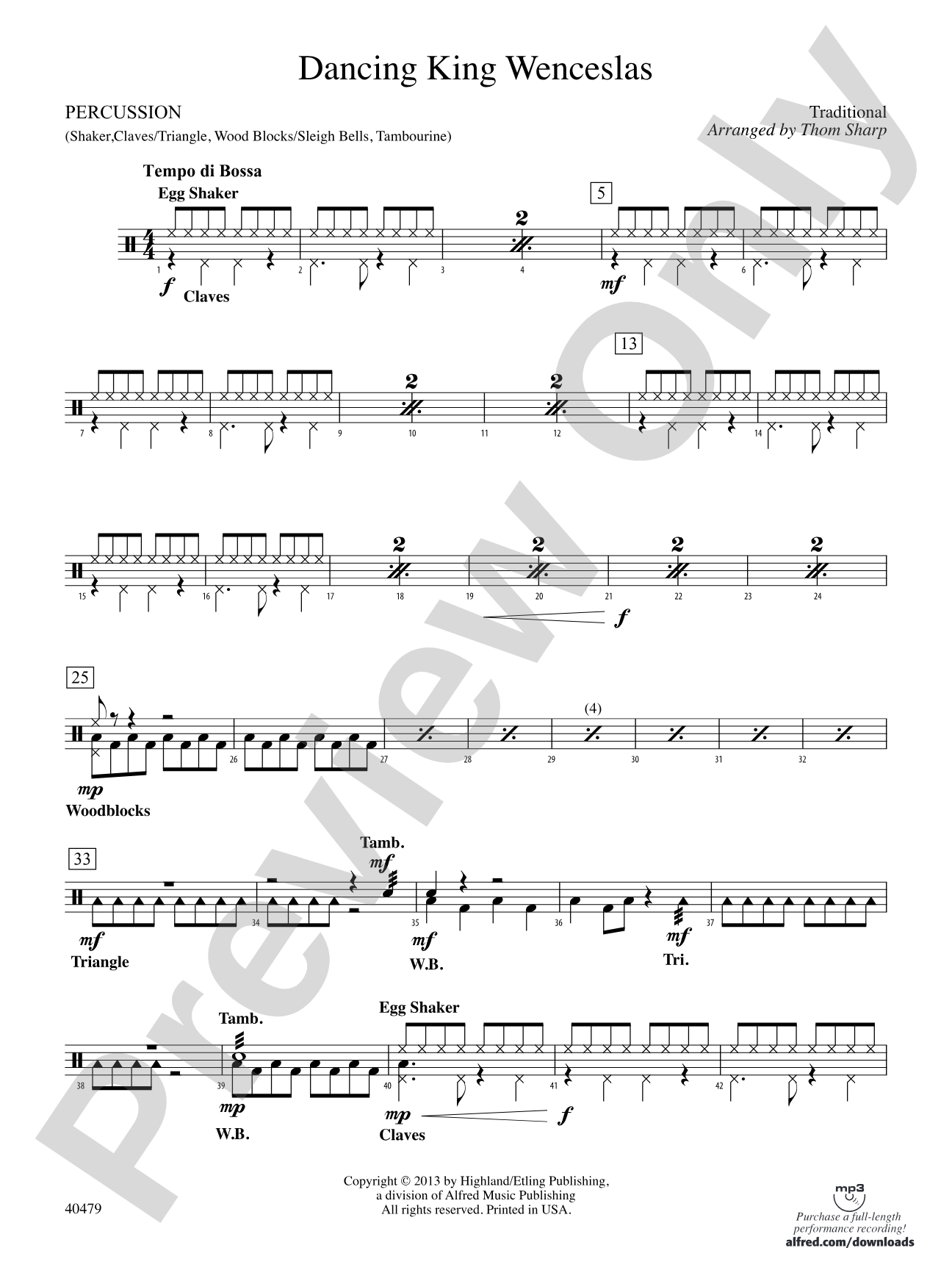 Dancing King Wenceslas: 1st Percussion