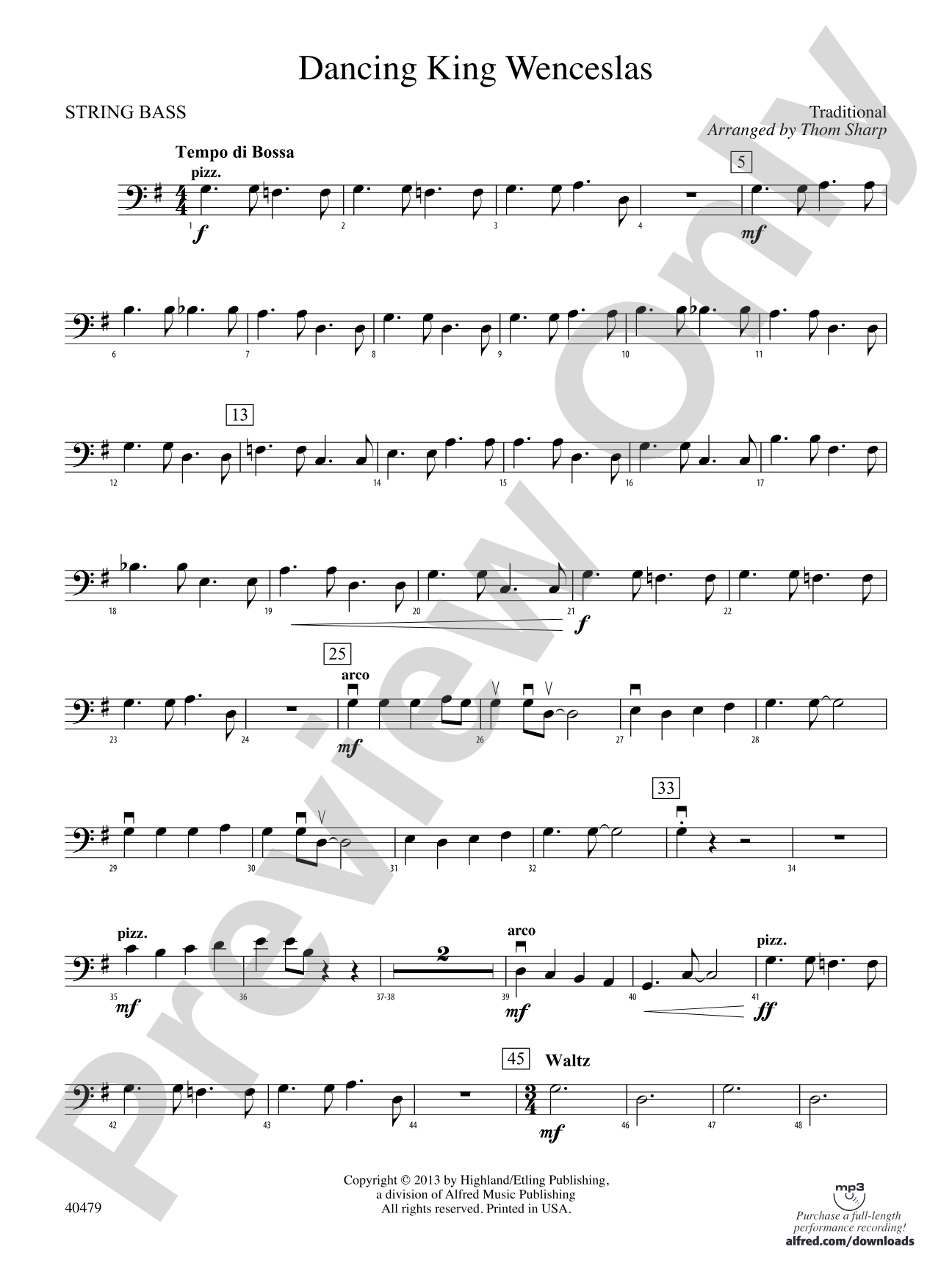 Dancing King Wenceslas: String Bass