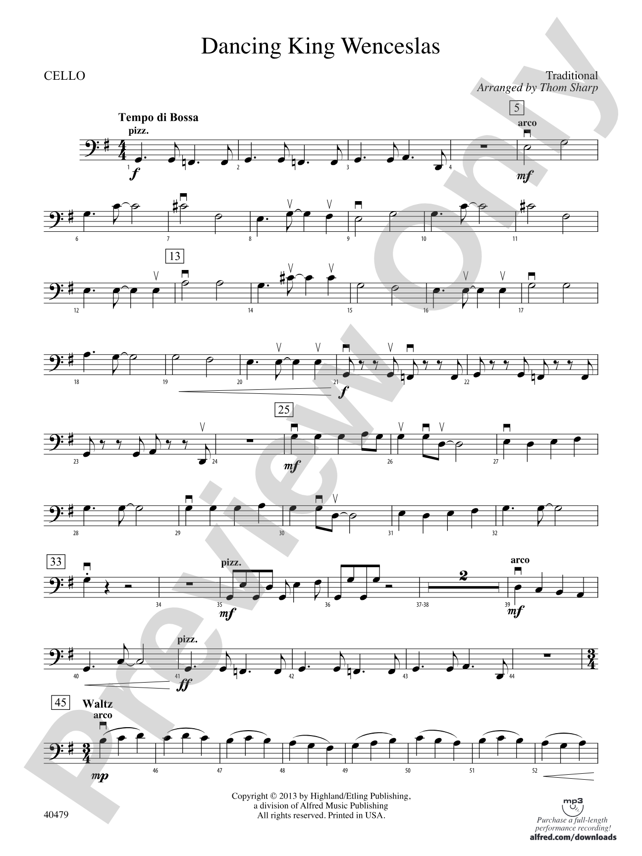 Dancing King Wenceslas: Cello
