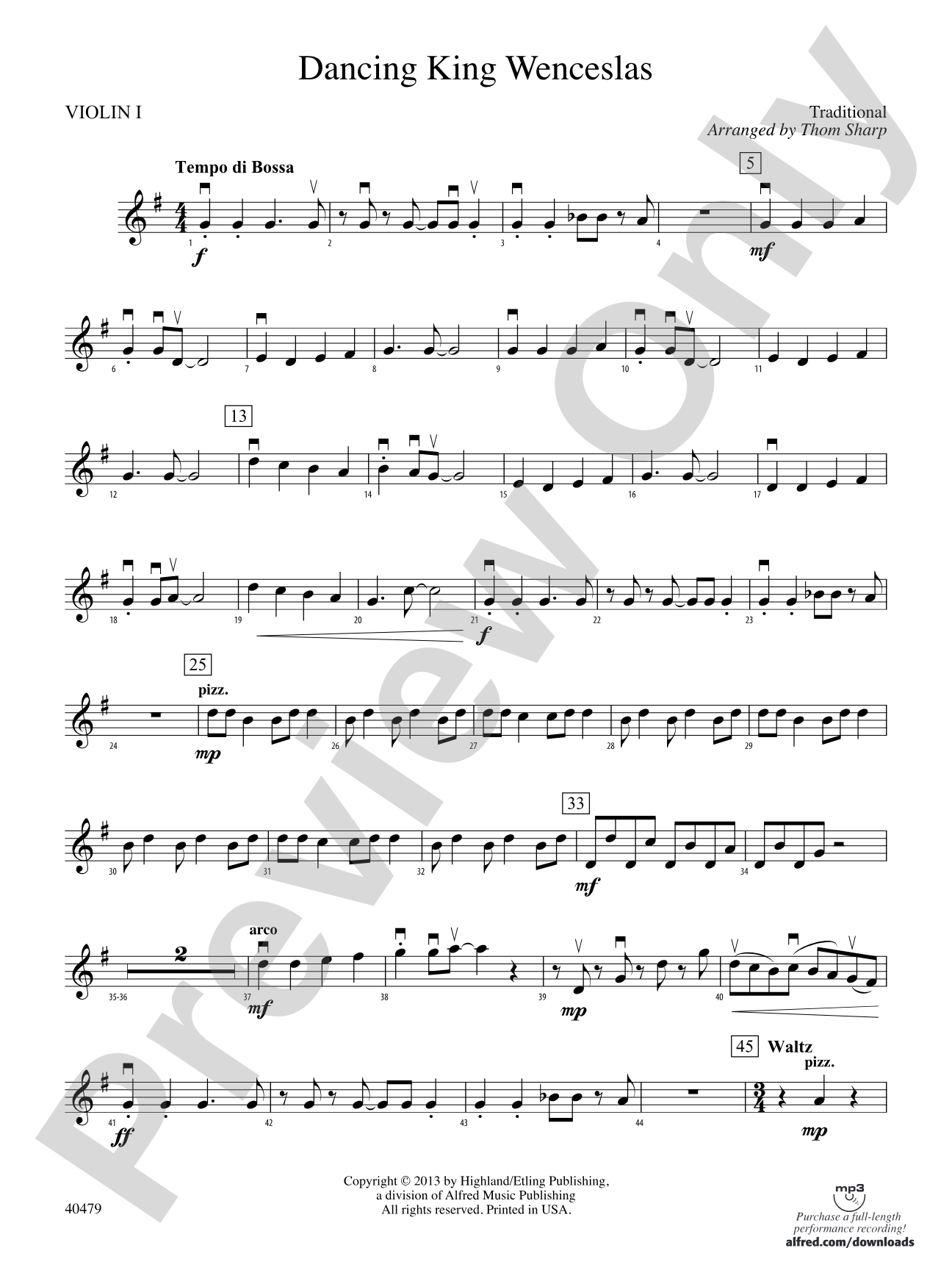 Dancing King Wenceslas: 1st Violin