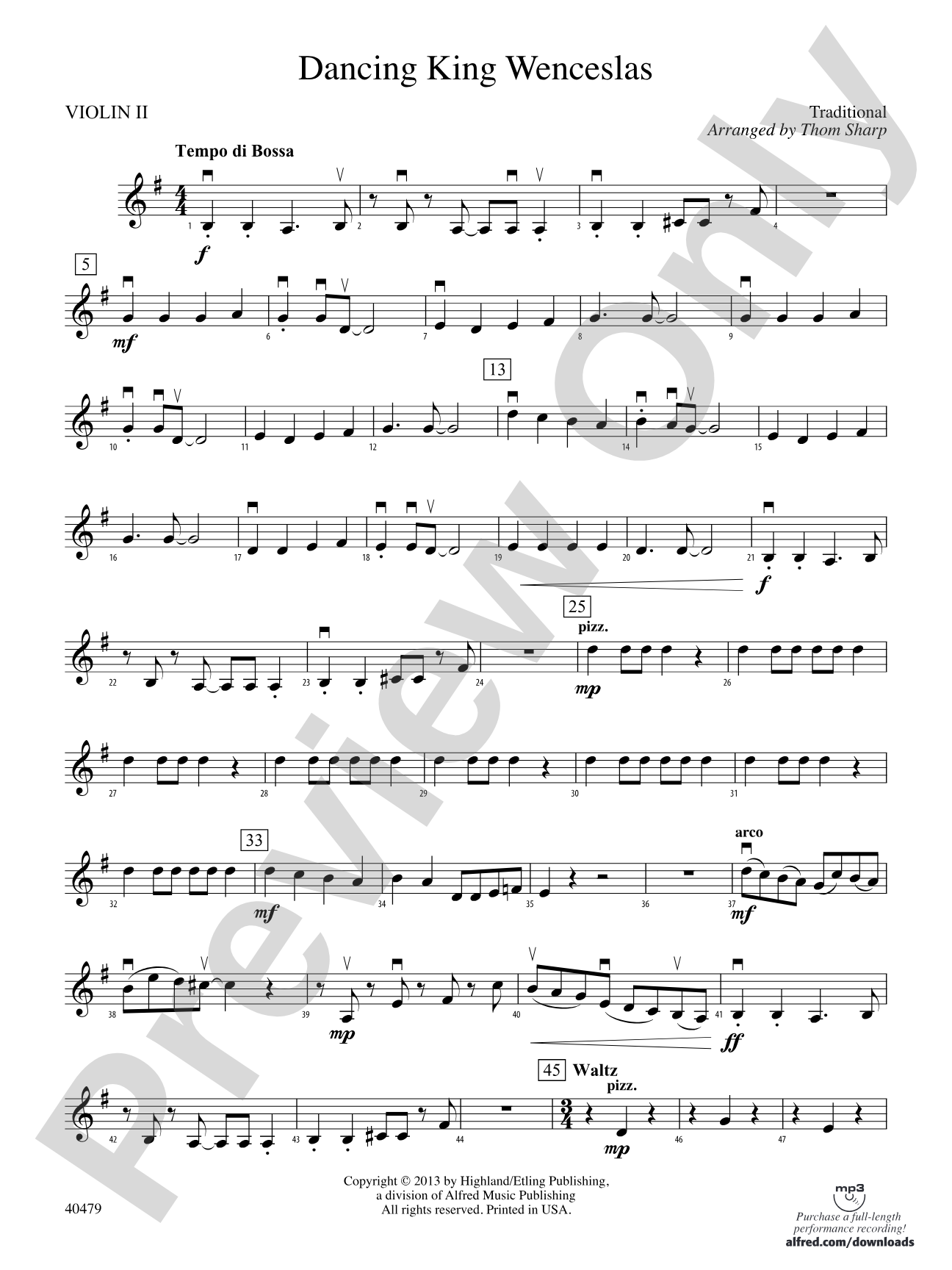 Dancing King Wenceslas: 2nd Violin