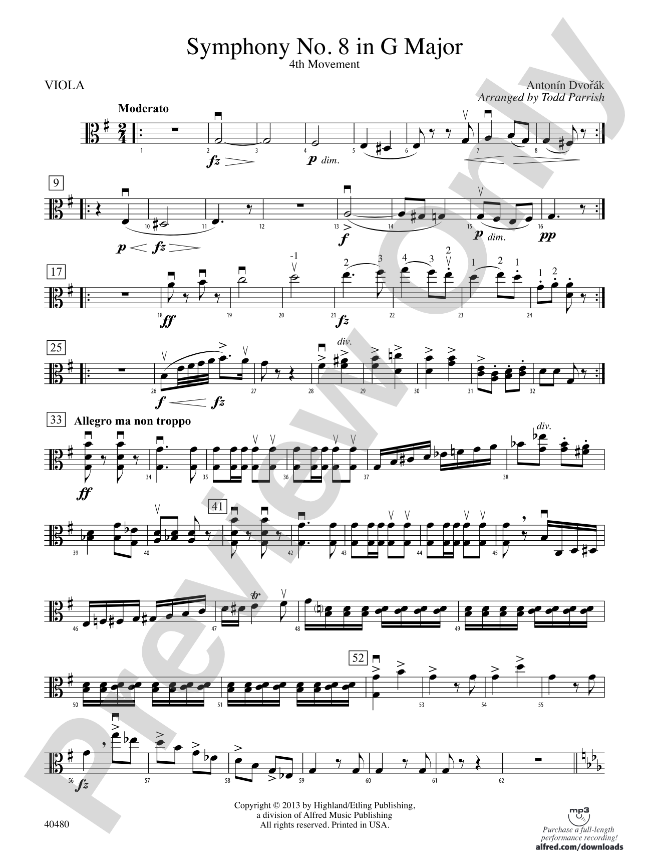 Symphony No. 8 in G Major: Viola