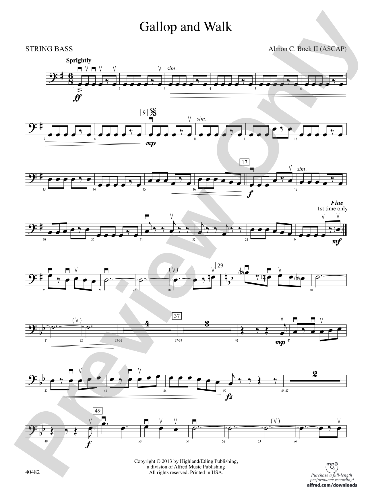 Gallop and Walk: String Bass