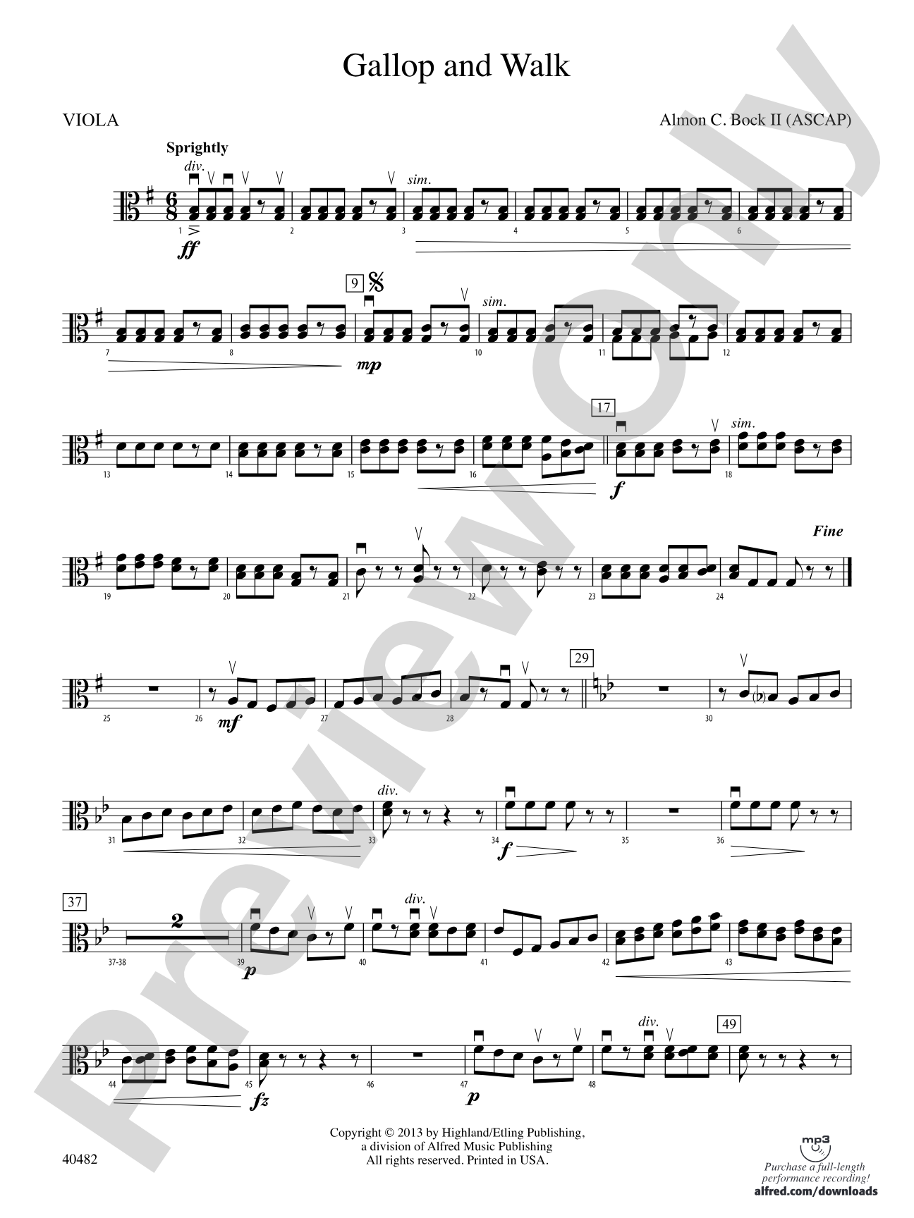 Gallop and Walk: Viola