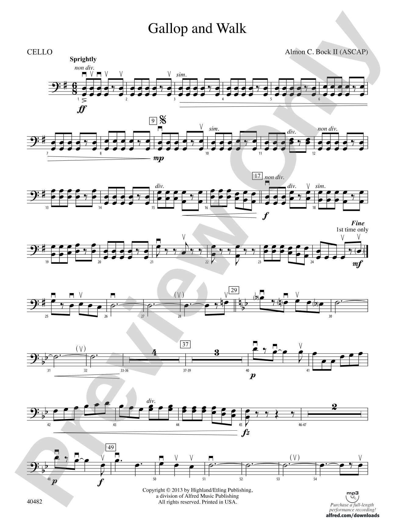 Gallop and Walk: Cello