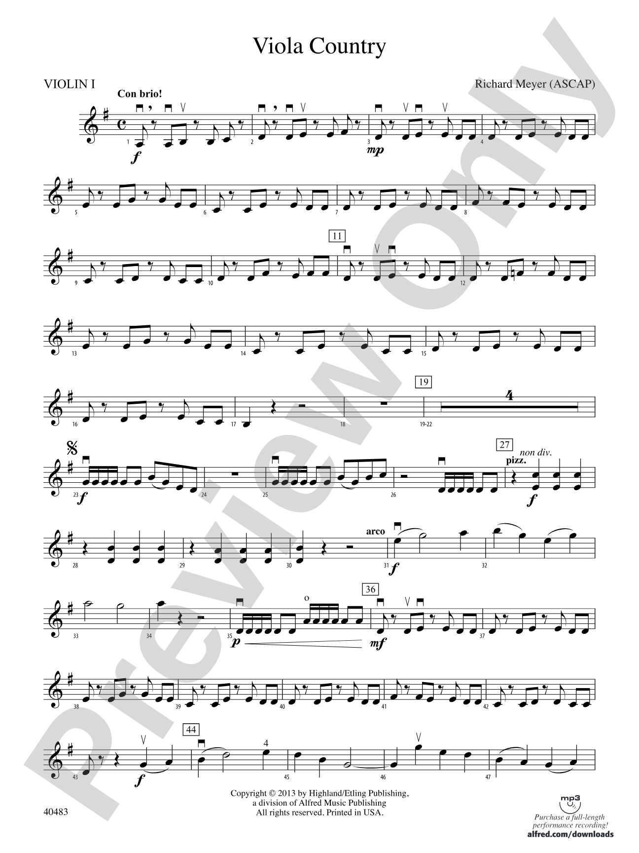 Viola Country: 1st Violin