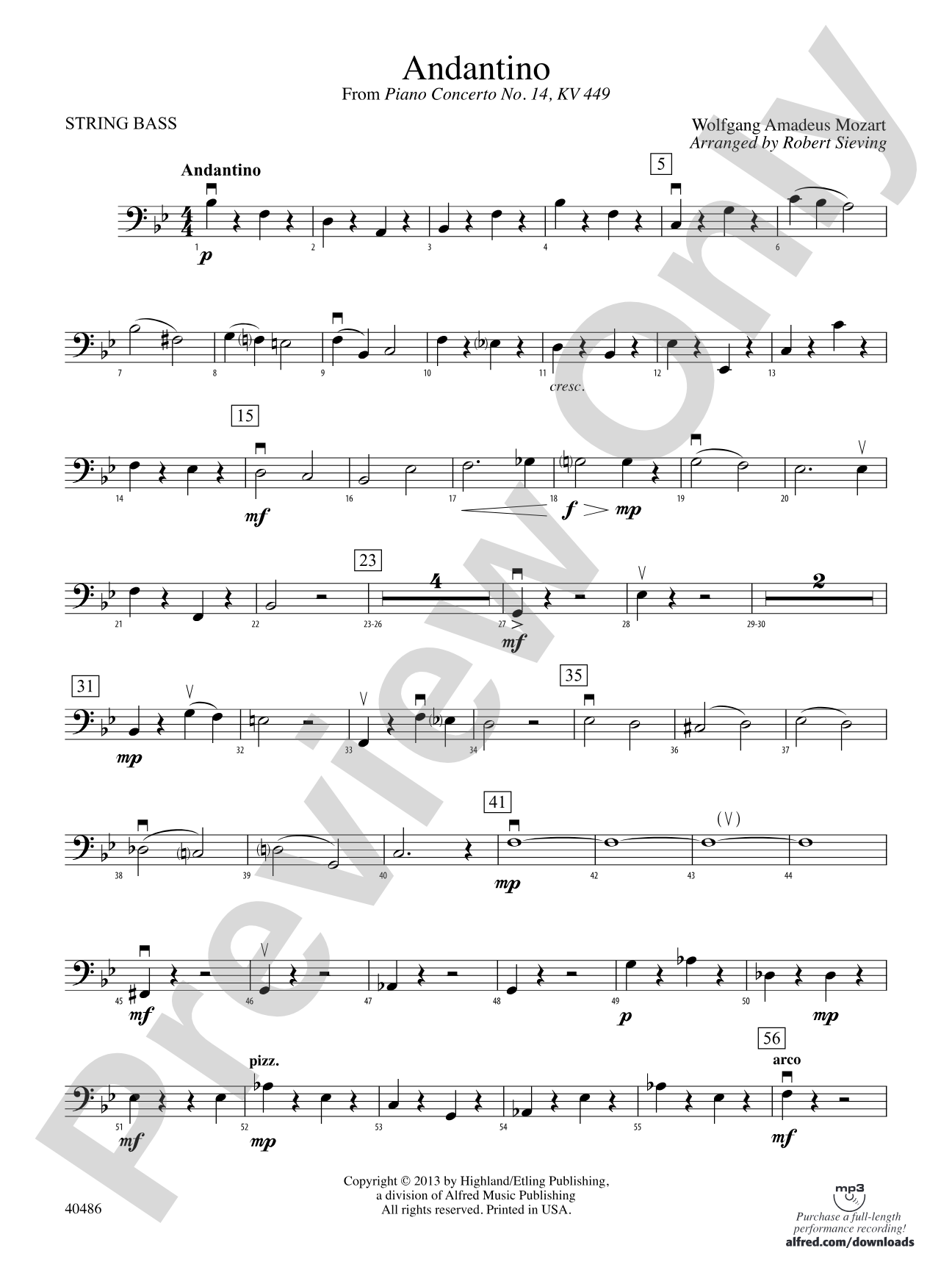 Andantino: String Bass