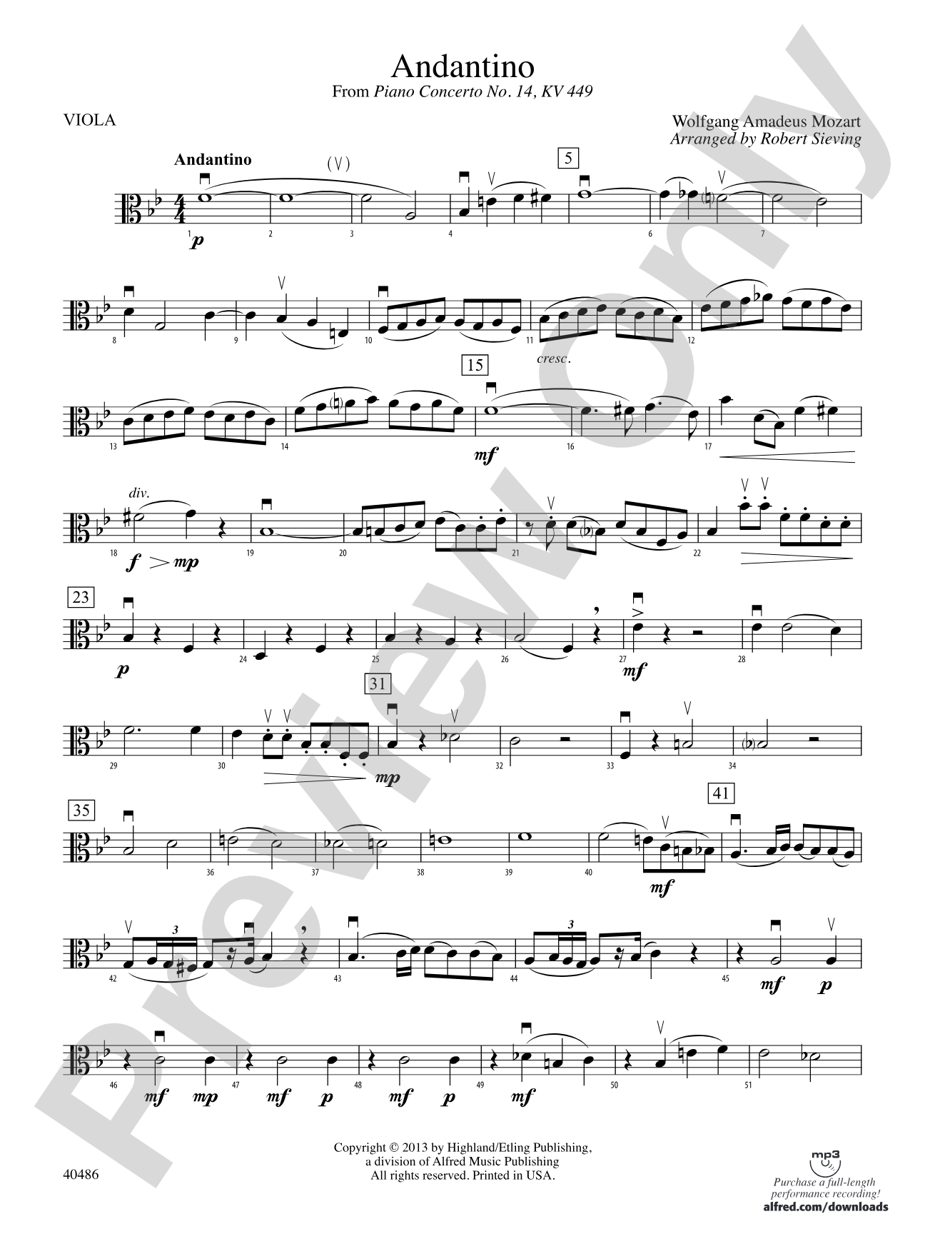 Andantino: Viola