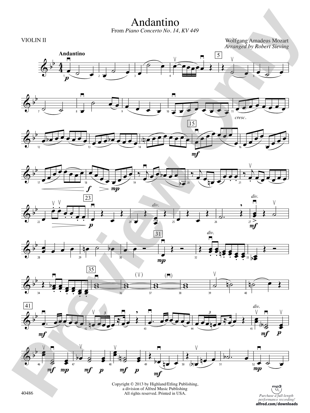 Andantino: 2nd Violin