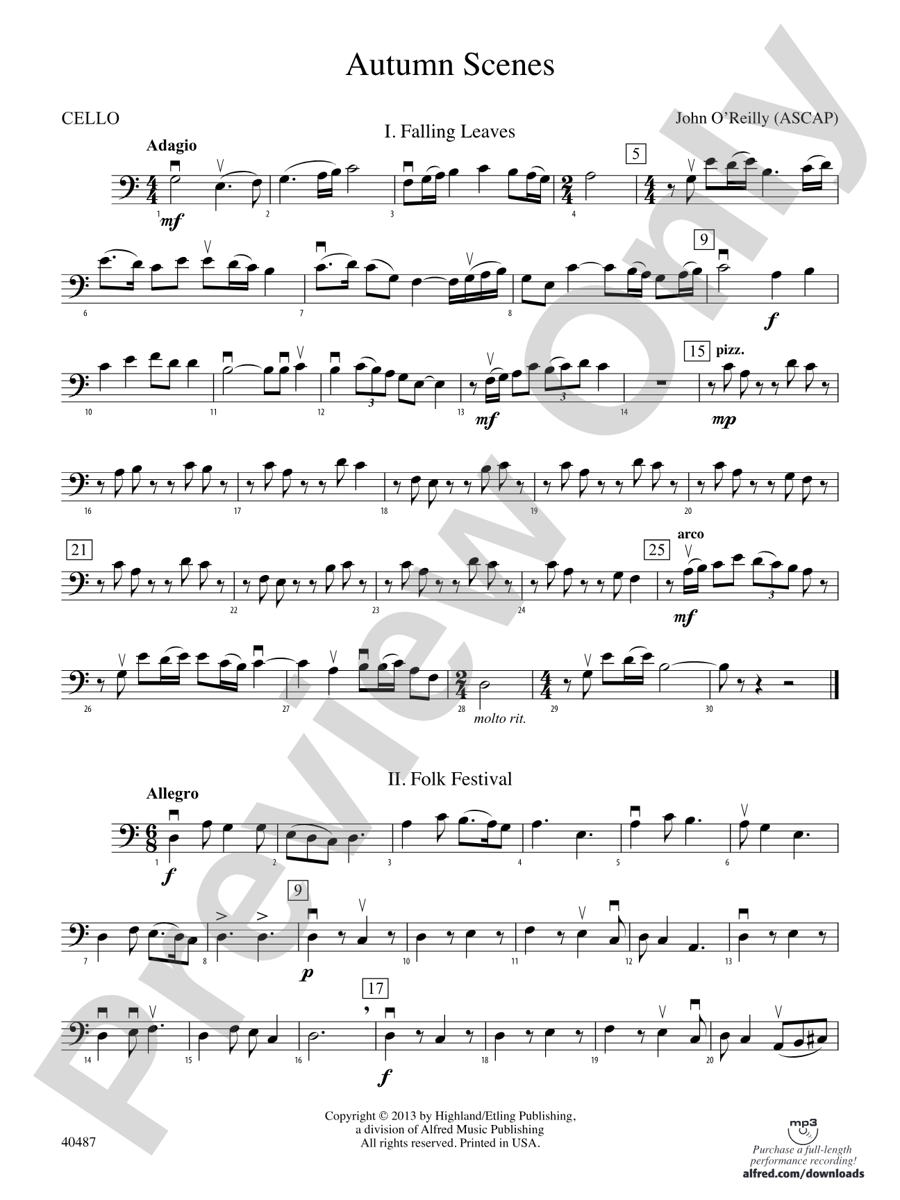 Autumn Scenes: Cello