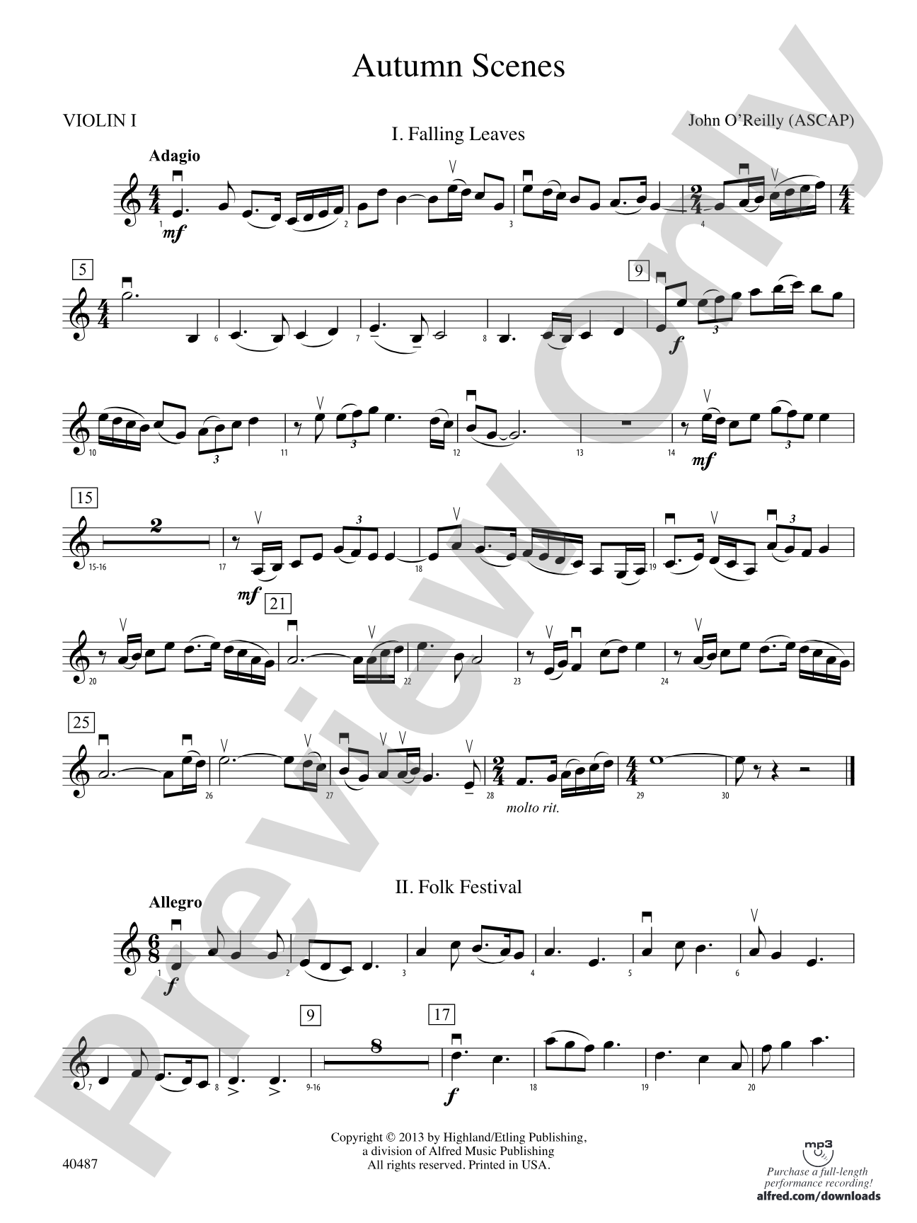 Autumn Scenes: 1st Violin