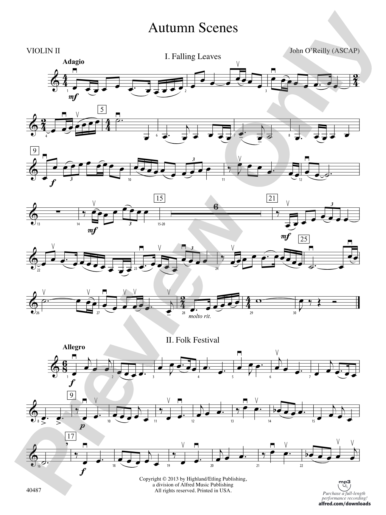 Autumn Scenes: 2nd Violin