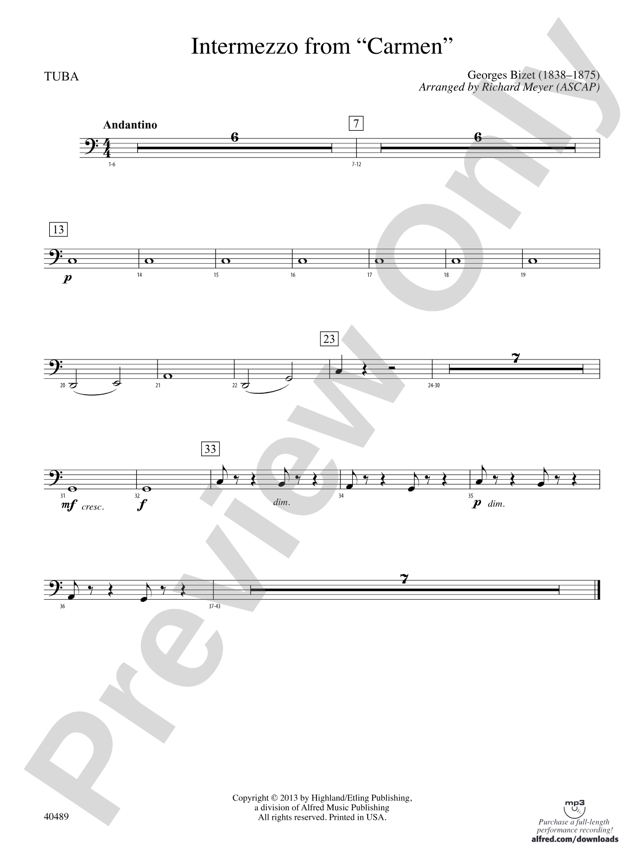 Intermezzo from Carmen: Tuba
