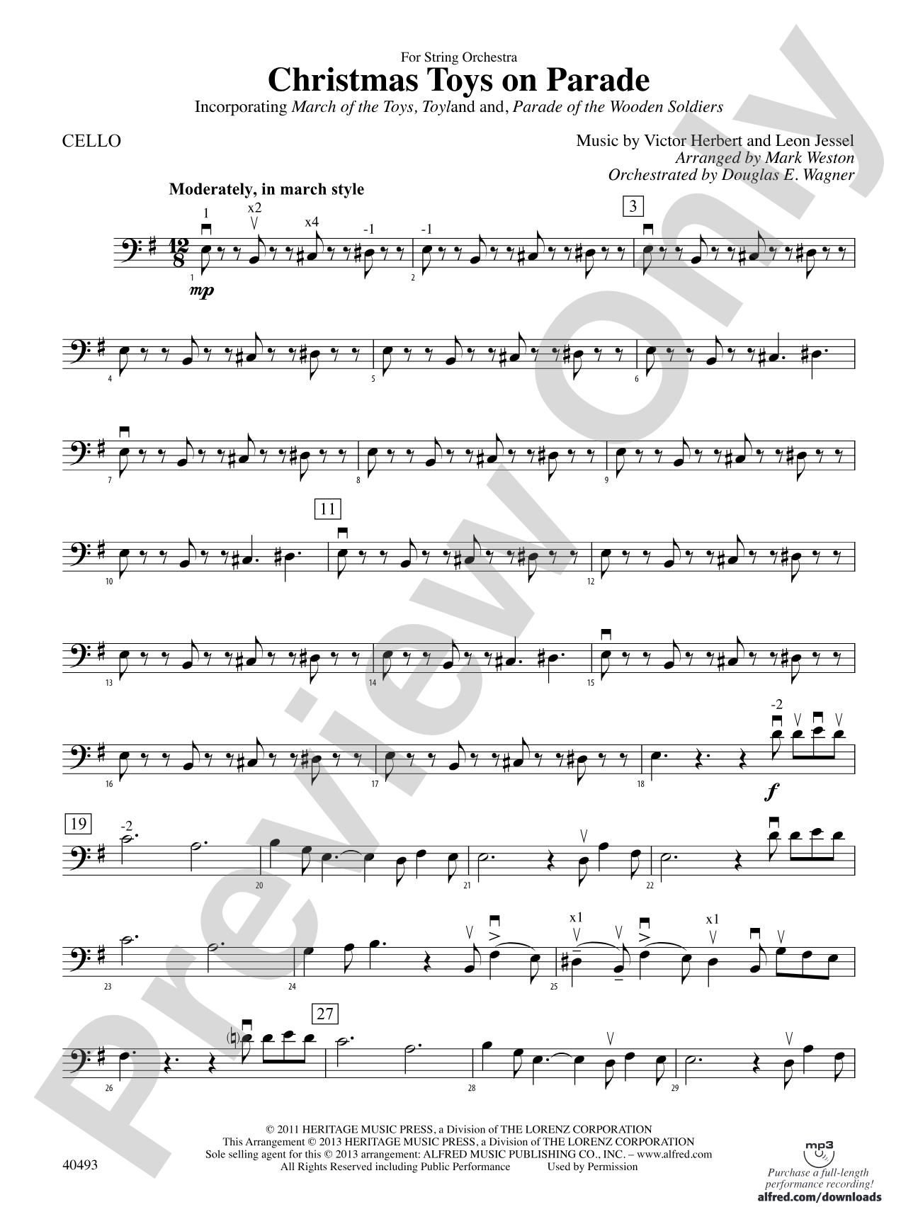 Christmas Toys on Parade: Cello