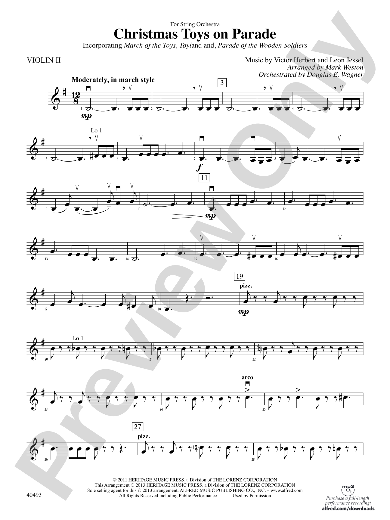 Christmas Toys on Parade: 2nd Violin