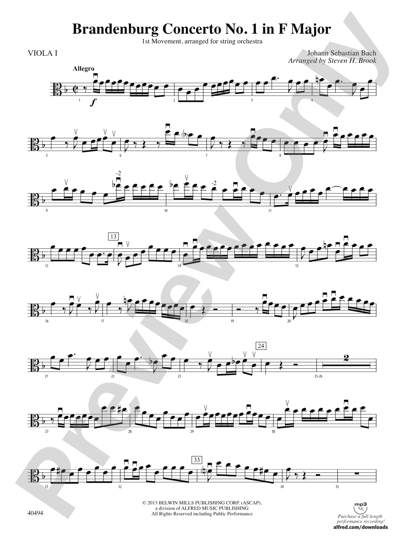 Brandenburg Concerto No. 1 in F Major: Viola