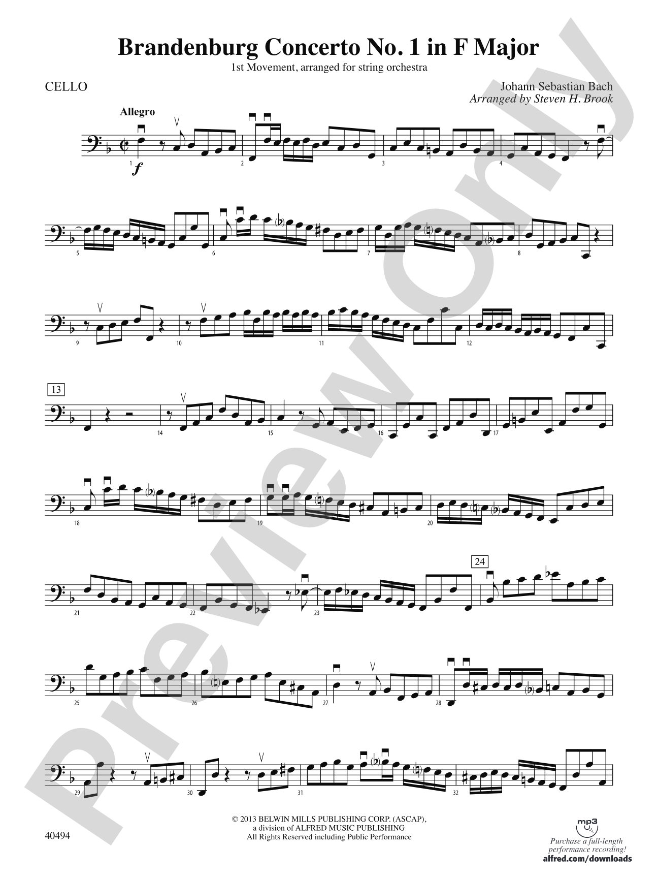 Brandenburg Concerto No. 1 in F Major: Cello