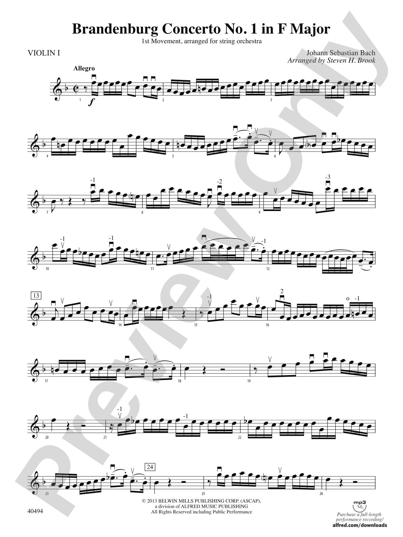 Brandenburg Concerto No. 1 in F Major: 1st Violin