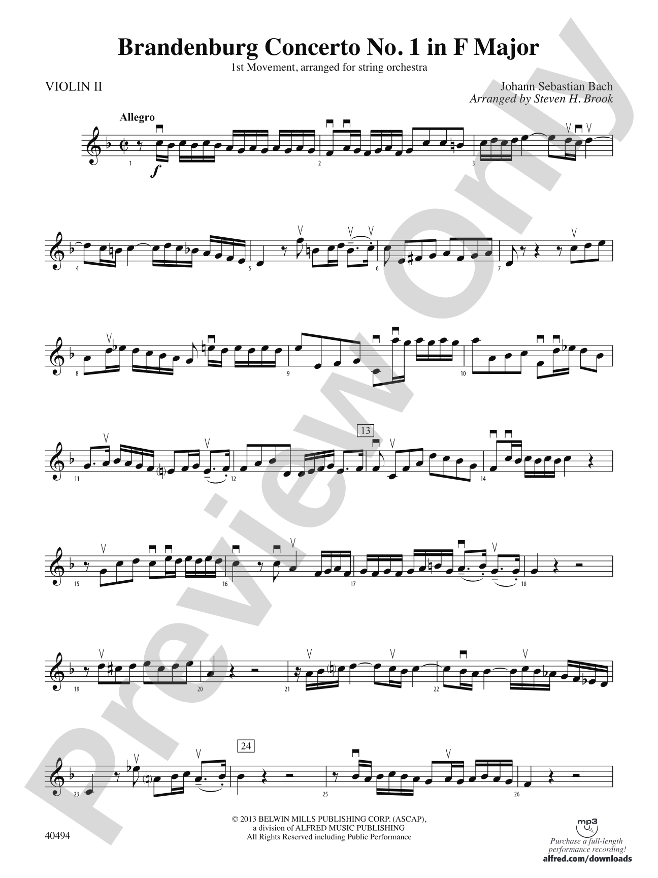 Brandenburg Concerto No. 1 in F Major: 2nd Violin