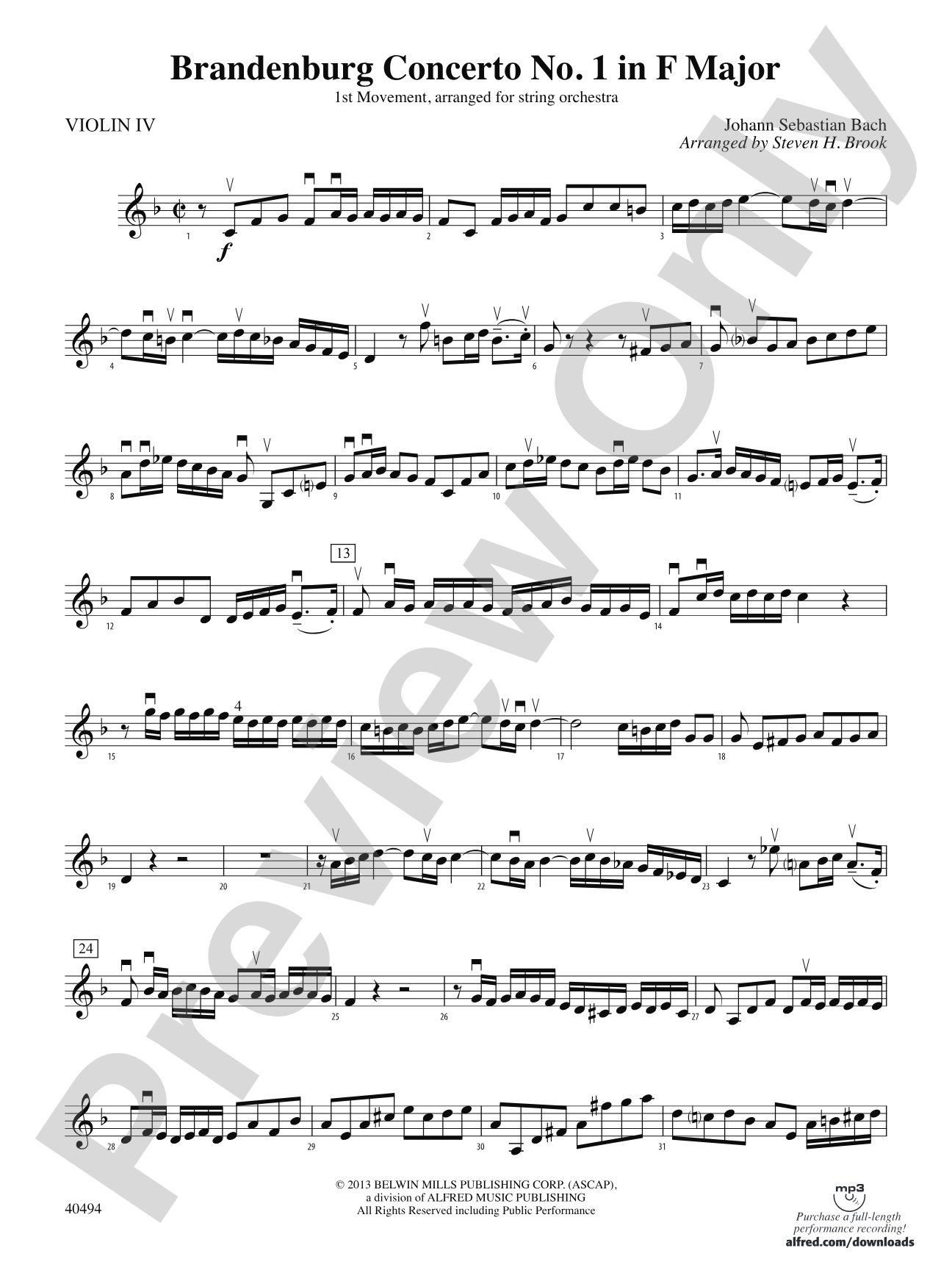 Brandenburg Concerto No. 1 in F Major: 4th Violin