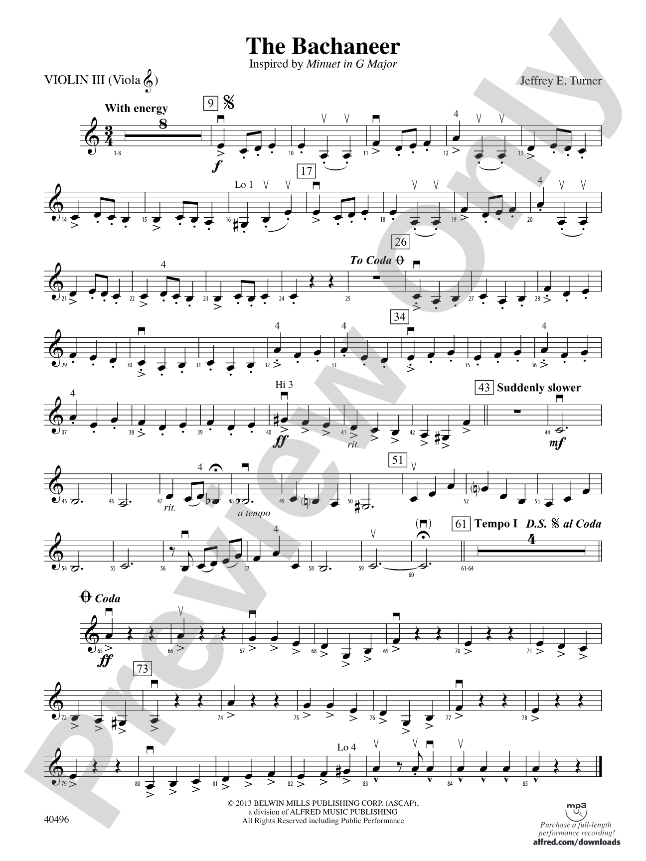 The Bachaneer: 3rd Violin (Viola [TC])