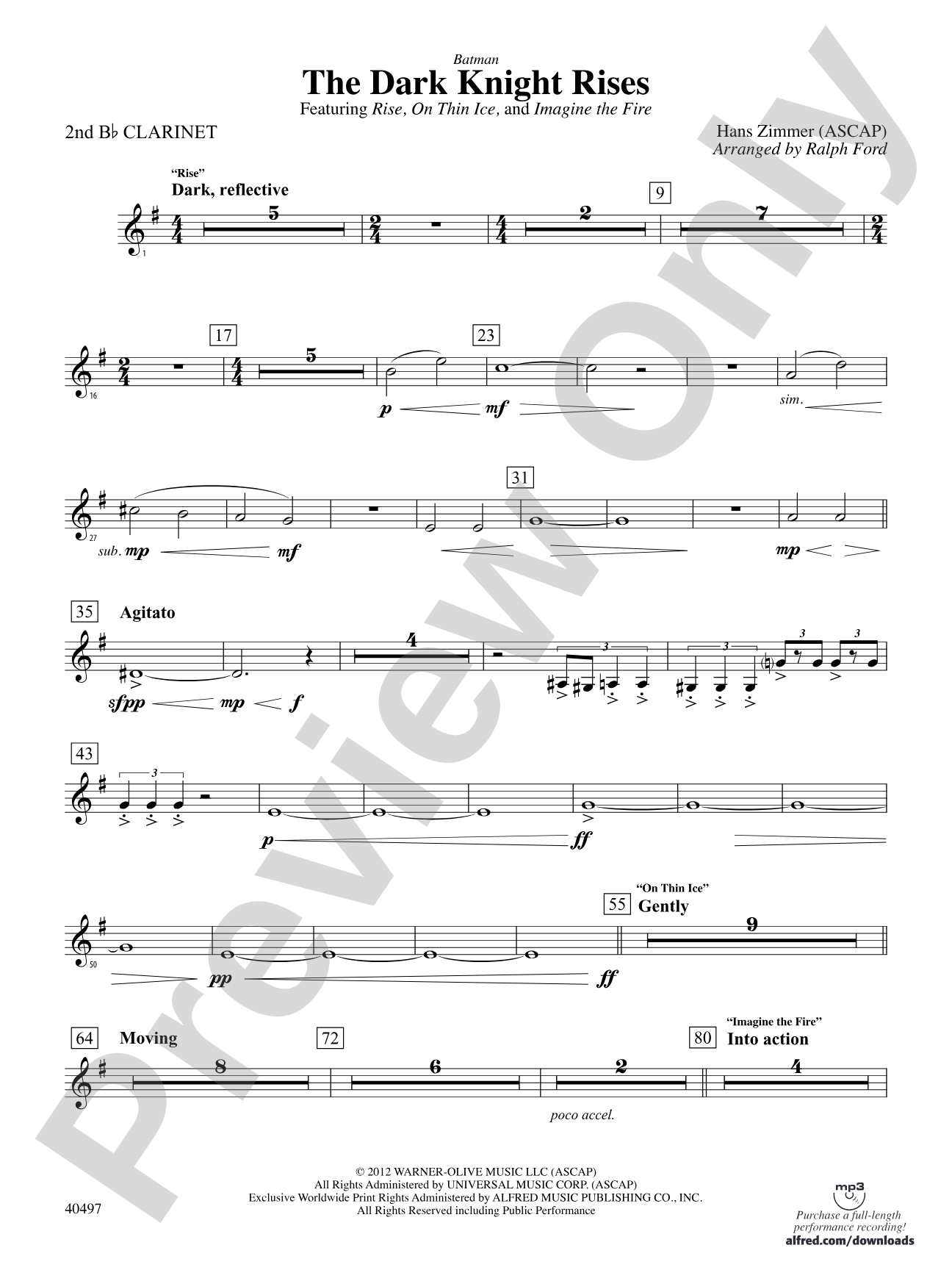 Batman: The Dark Knight Rises: 2nd B-flat Clarinet
