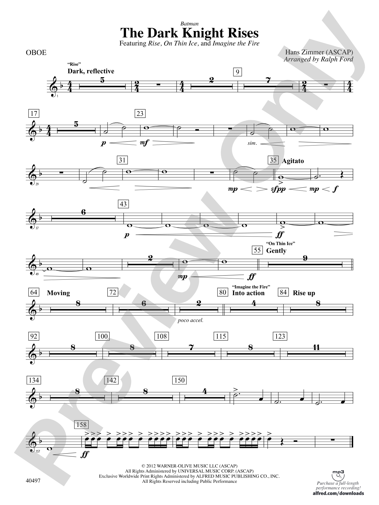 Batman: The Dark Knight Rises: Oboe