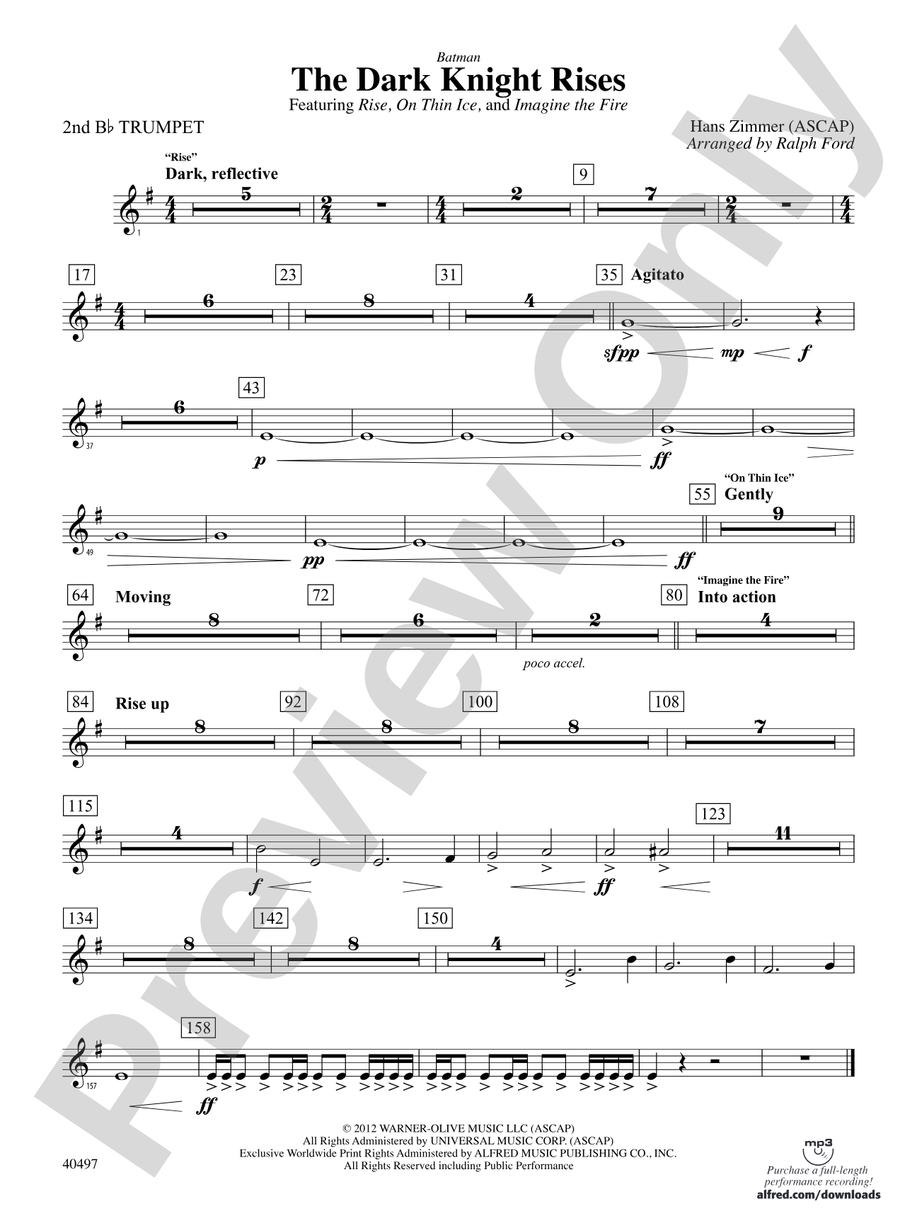 Batman: The Dark Knight Rises: 2nd B-flat Trumpet