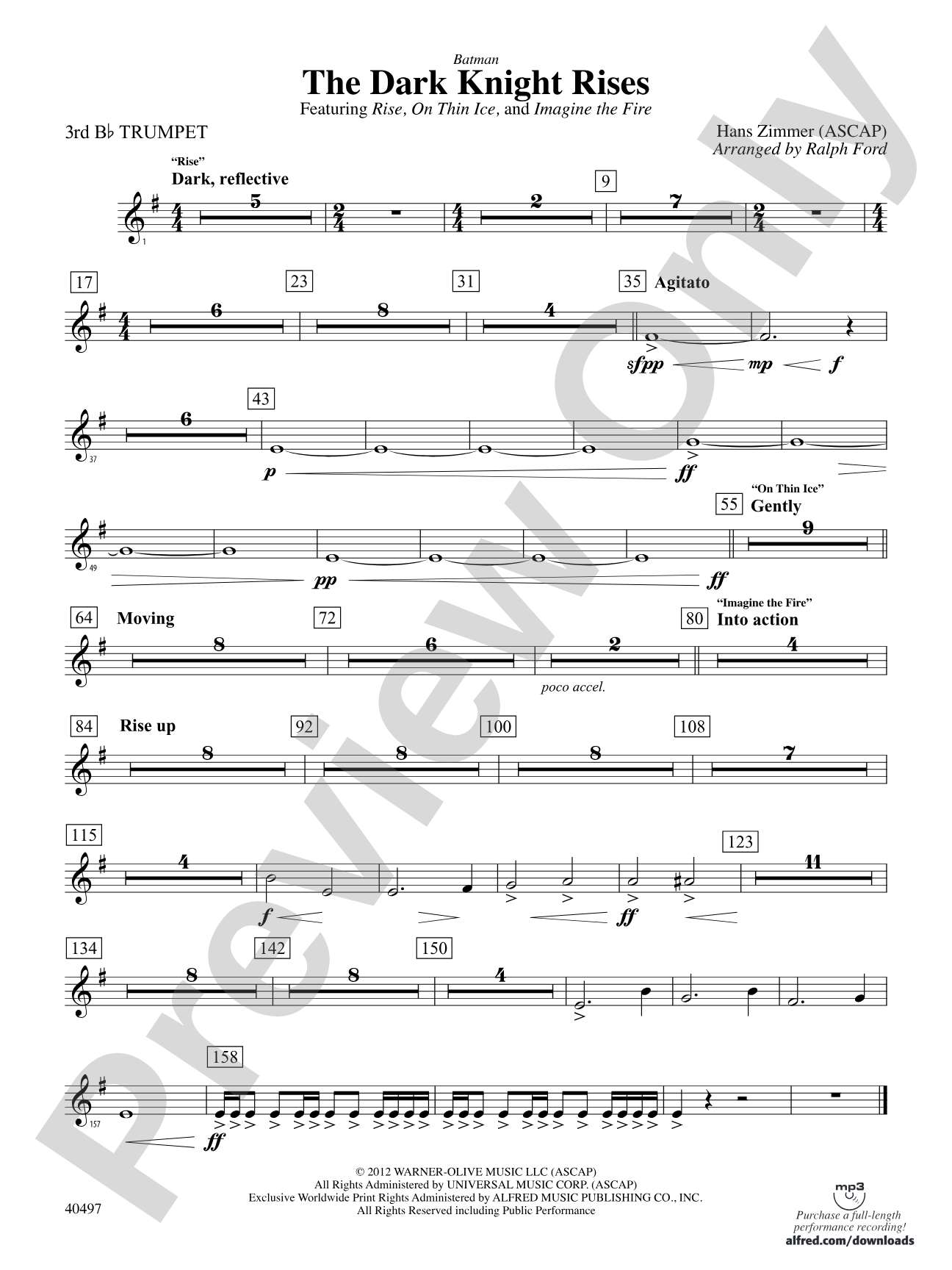 Batman: The Dark Knight Rises: 3rd B-flat Trumpet