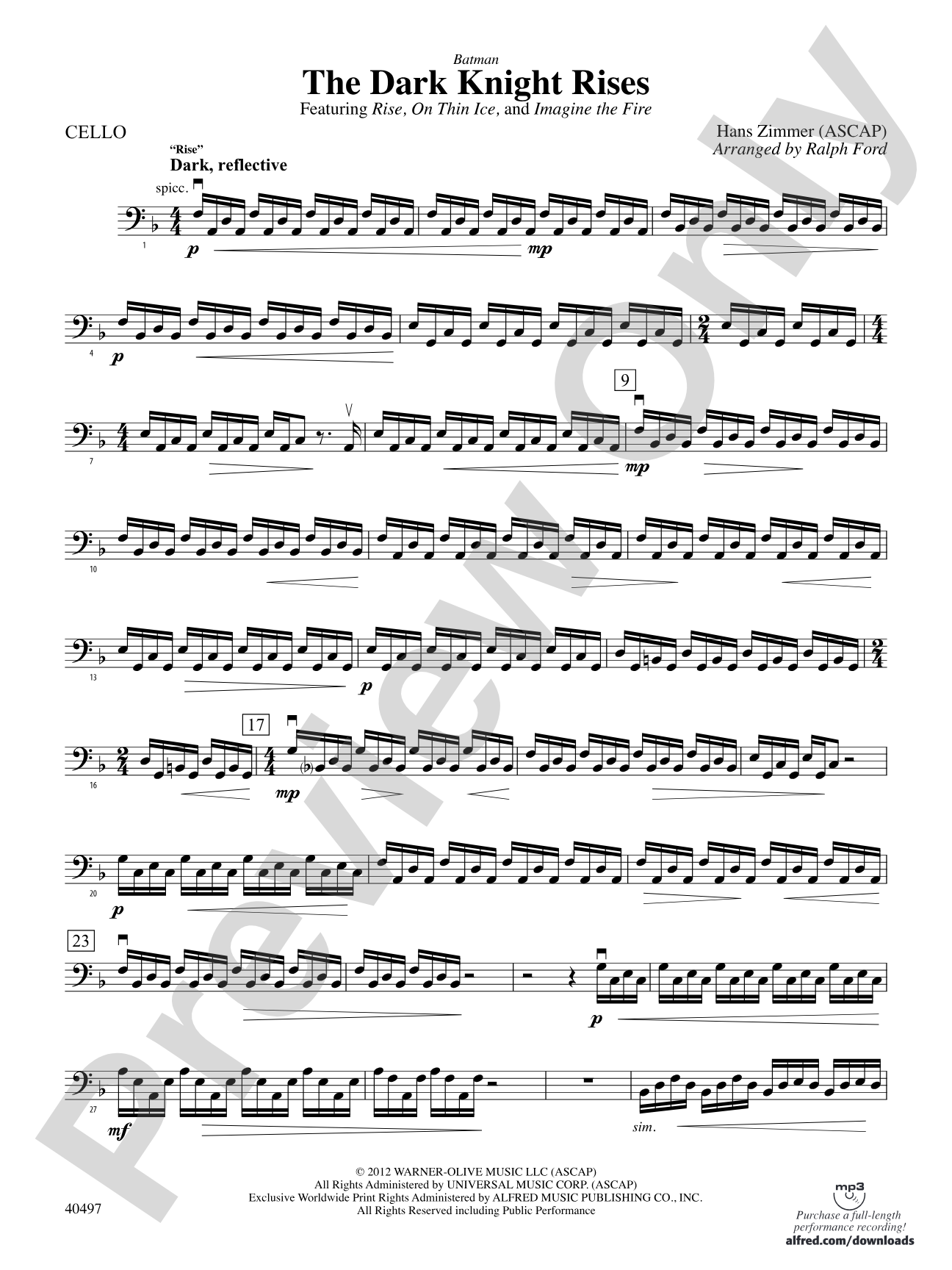 Batman: The Dark Knight Rises: Cello