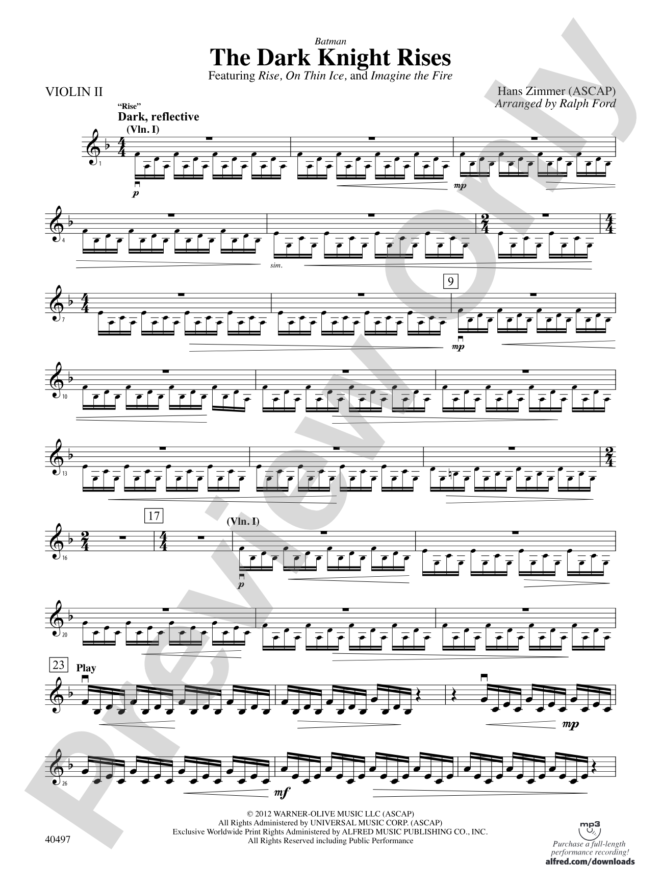 Batman: The Dark Knight Rises: 2nd Violin