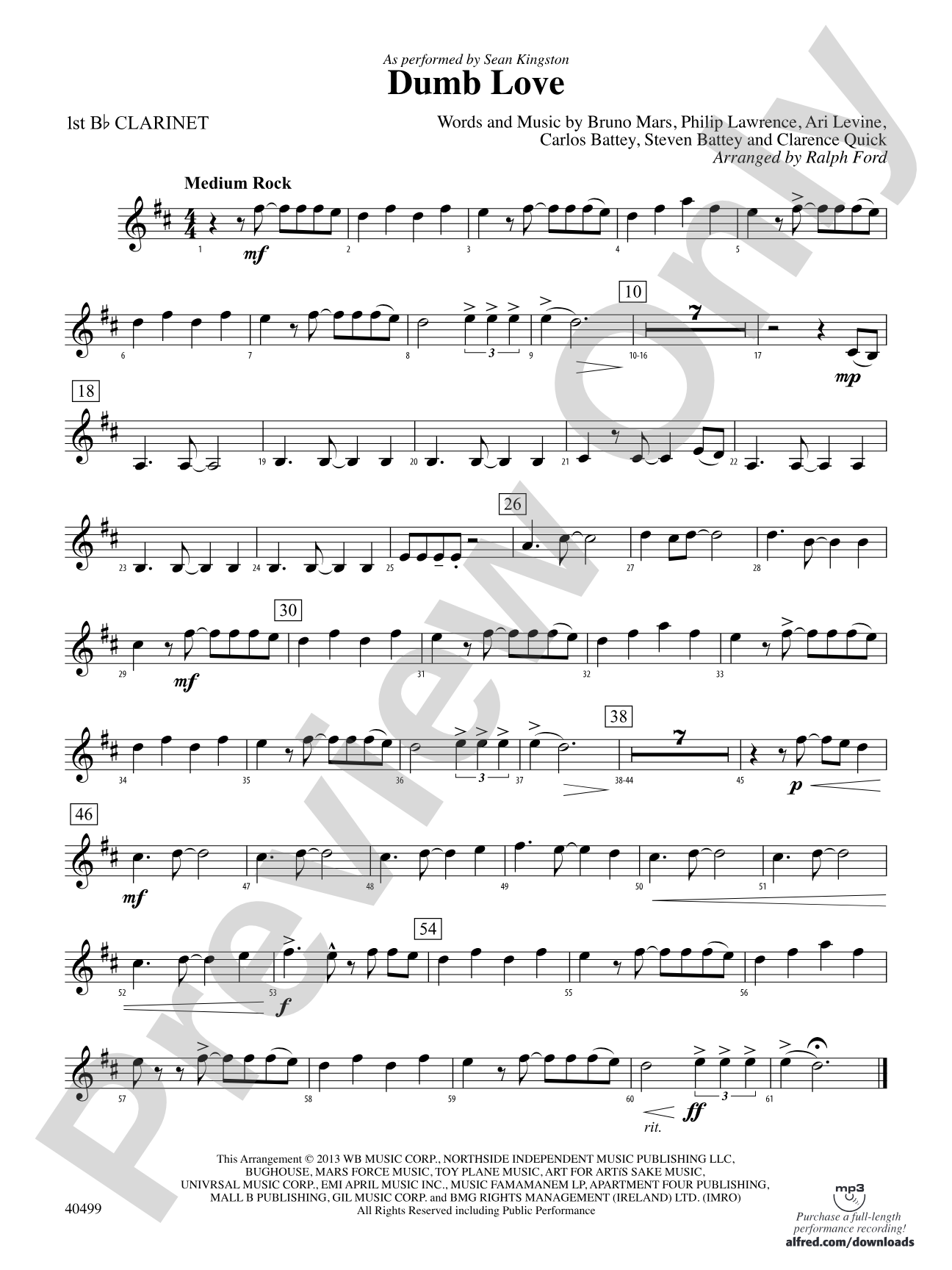 Dumb Love: 1st B-flat Clarinet