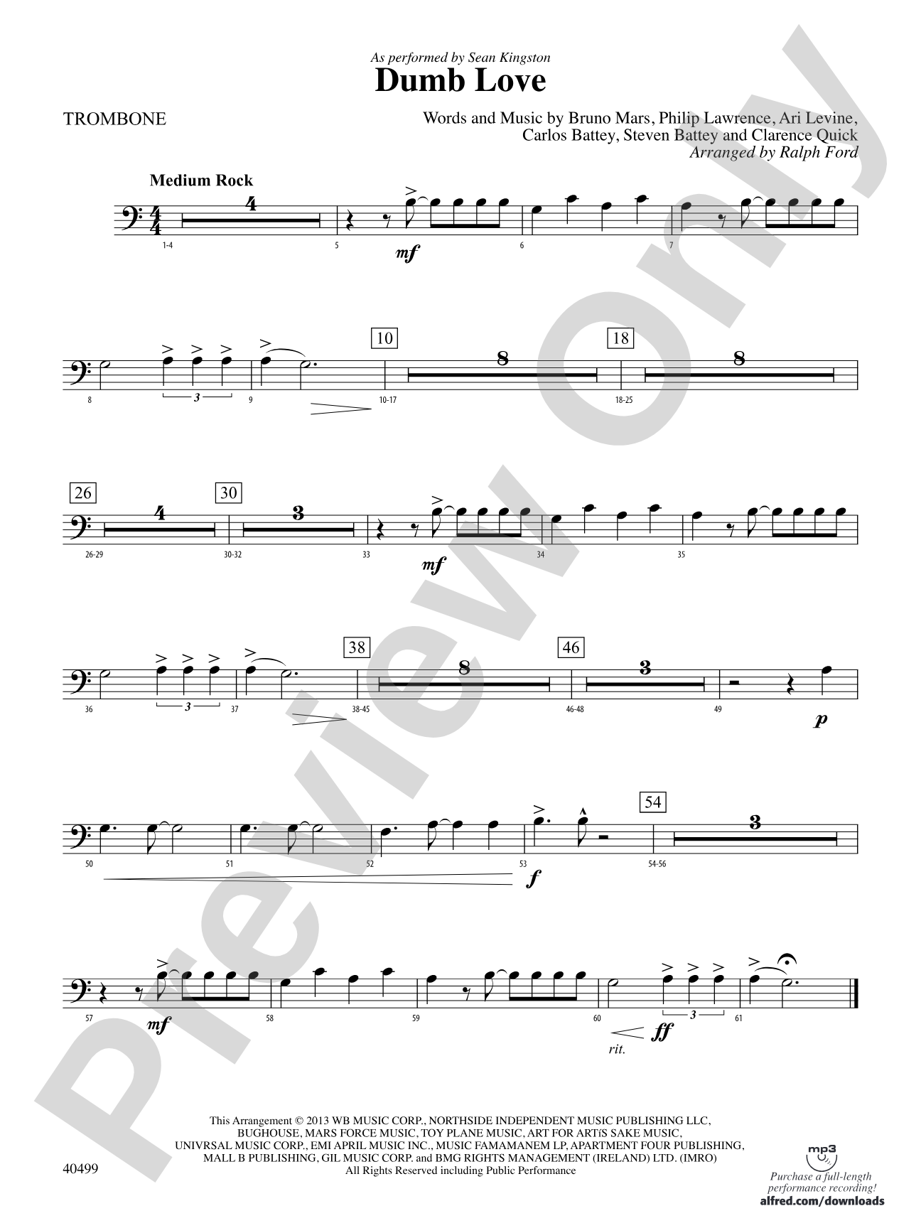 Dumb Love: 1st Trombone