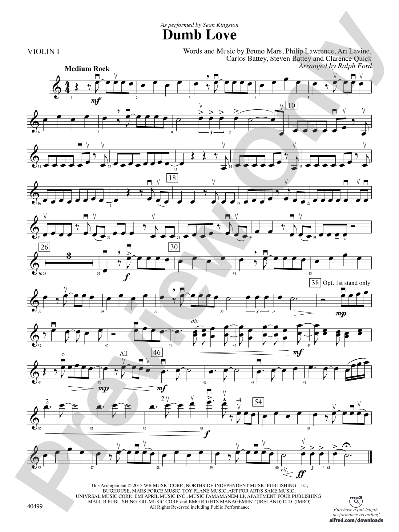 Dumb Love: 1st Violin