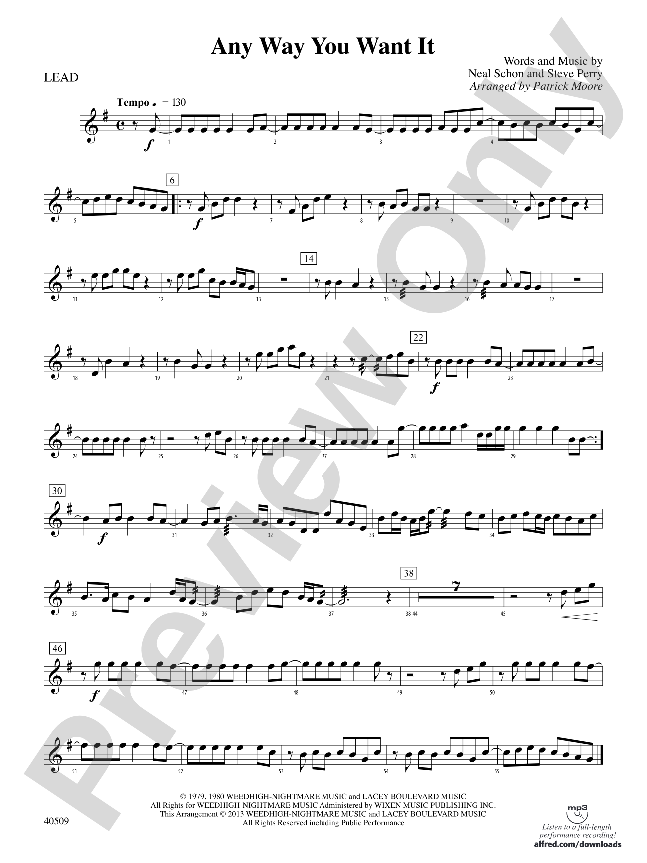 Any Way You Want It: 1st Percussion