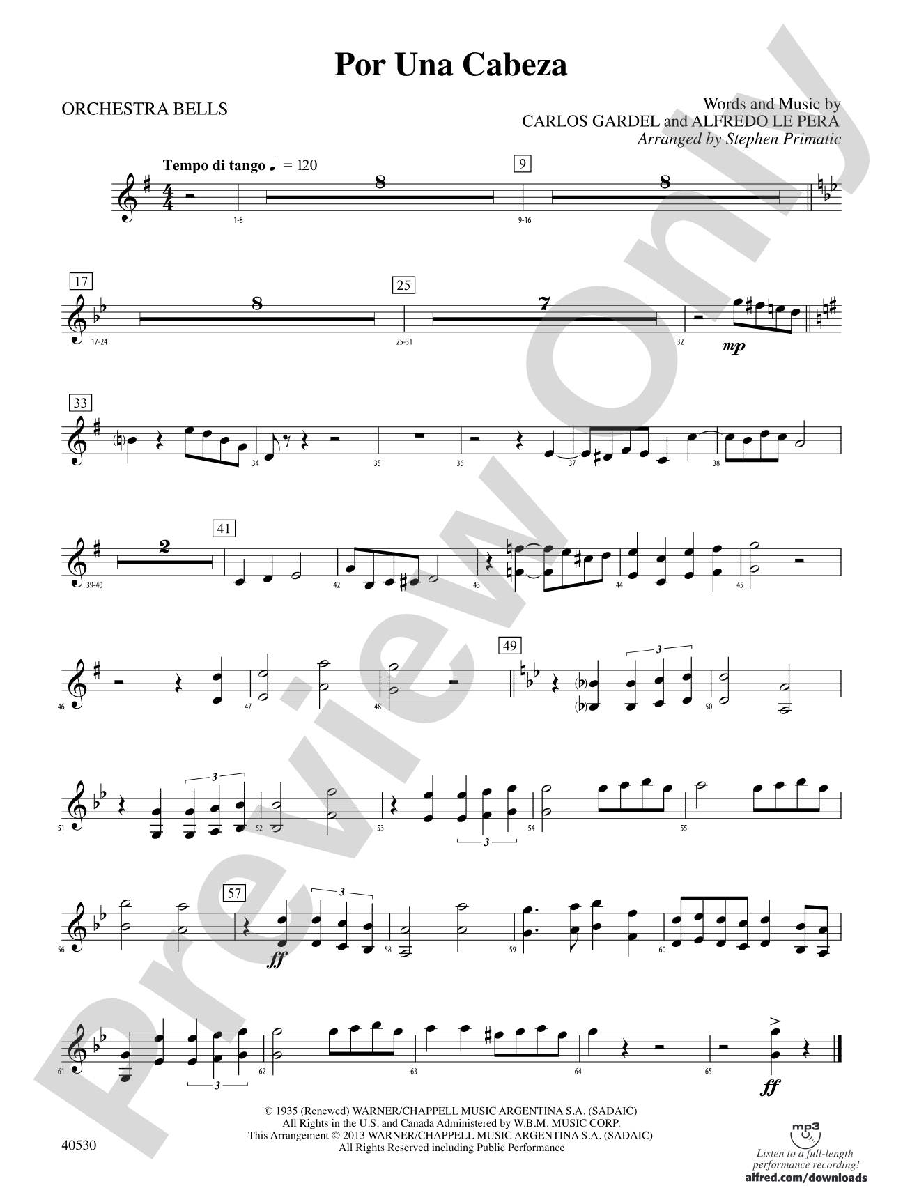 Por Una Cabeza: Bells