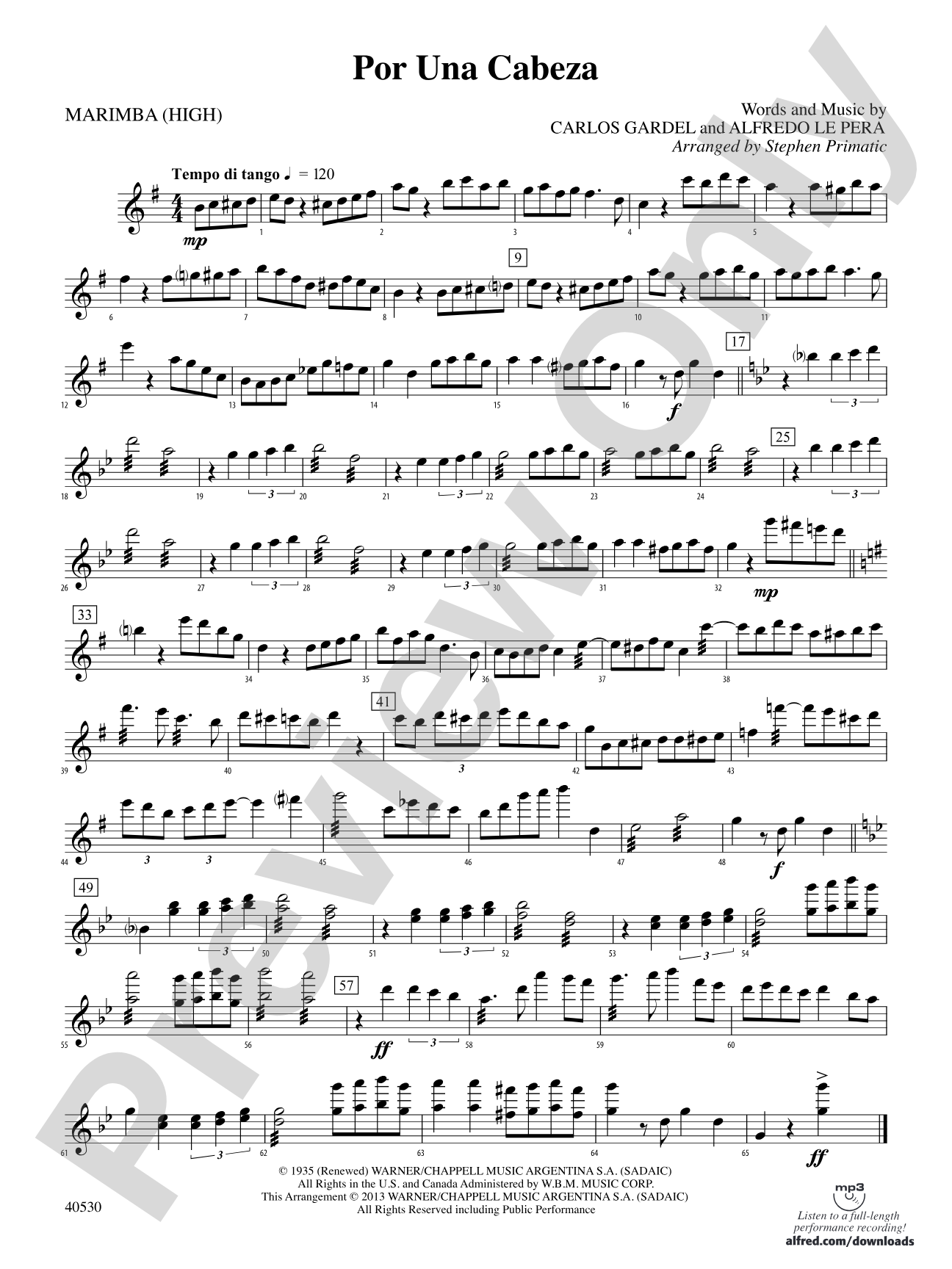 Por Una Cabeza: Mallets