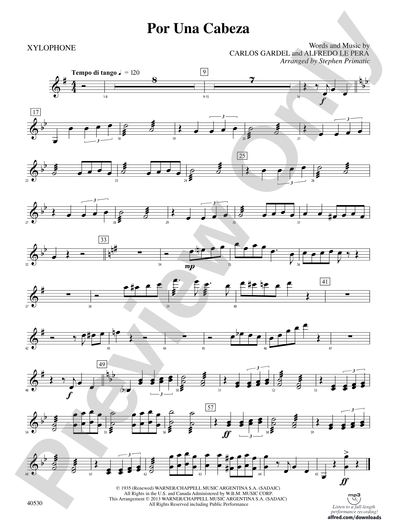 Por Una Cabeza: Xylophone