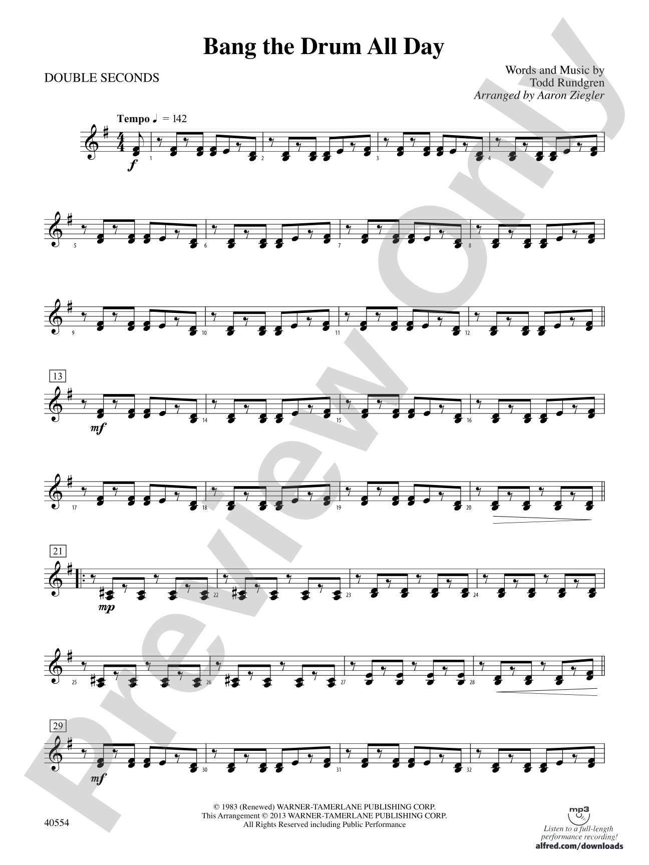 Bang the Drum All Day: 3rd Percussion