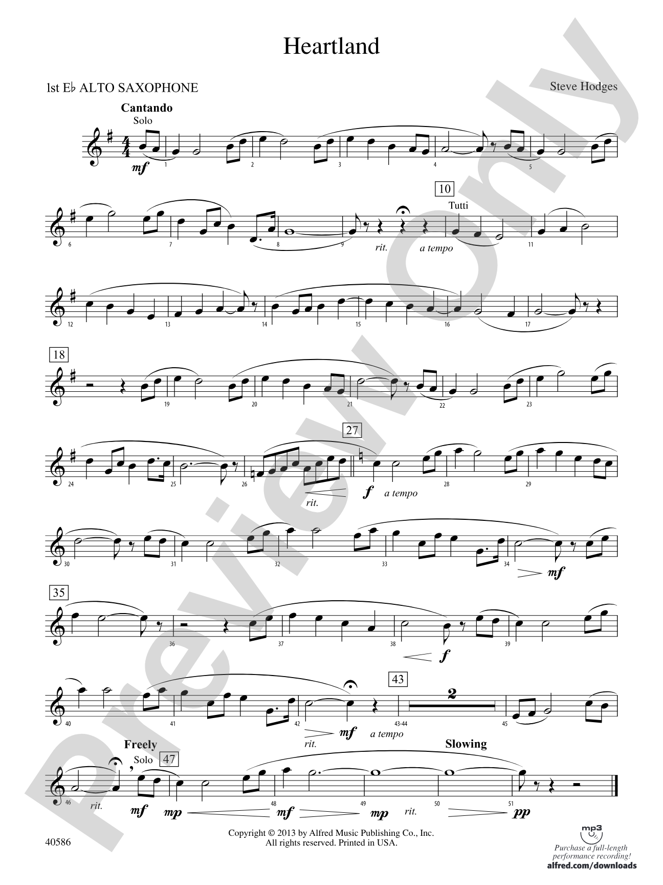 Heartland: E-flat Alto Saxophone