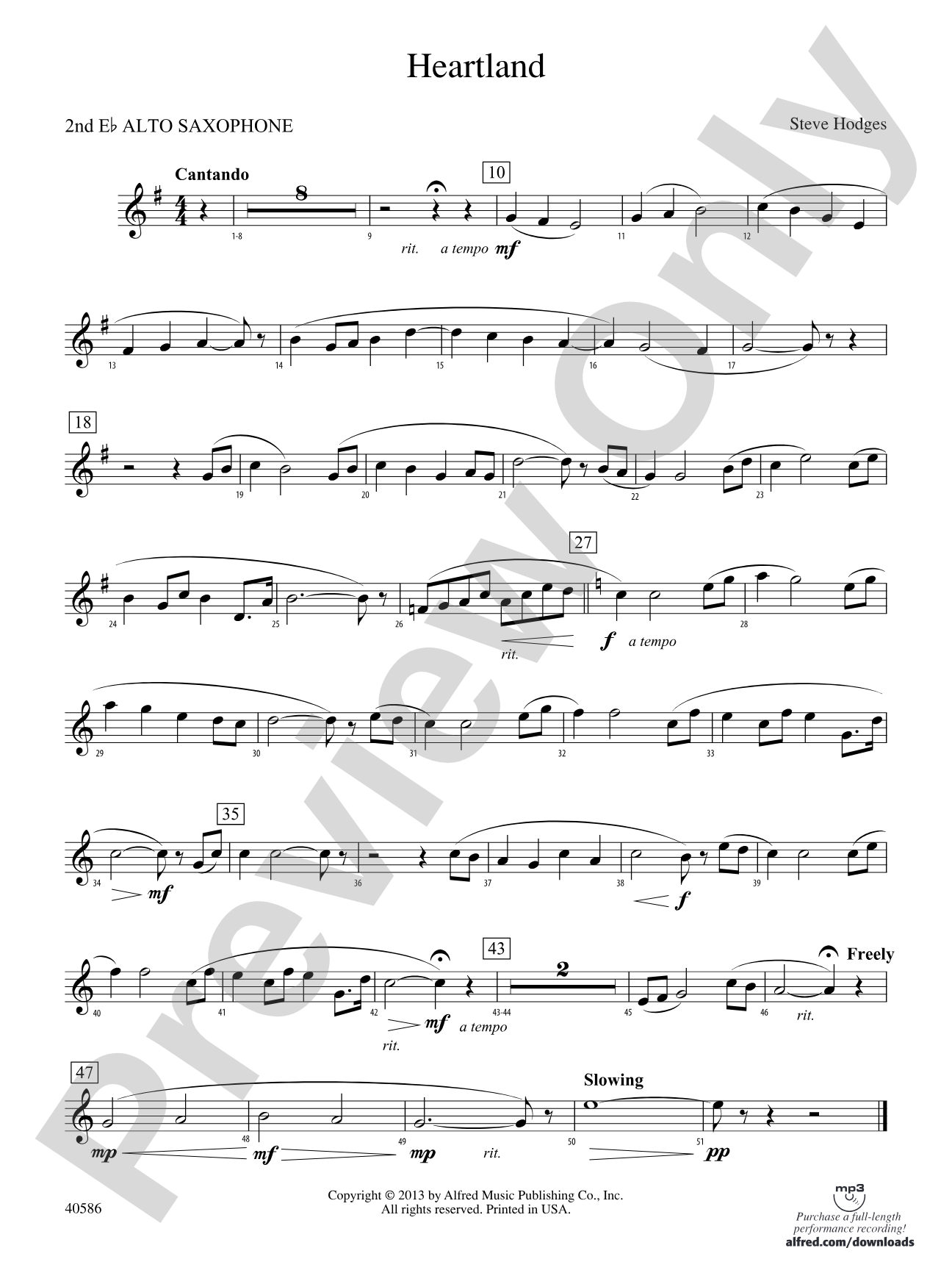 Heartland: 2nd E-flat Alto Saxophone