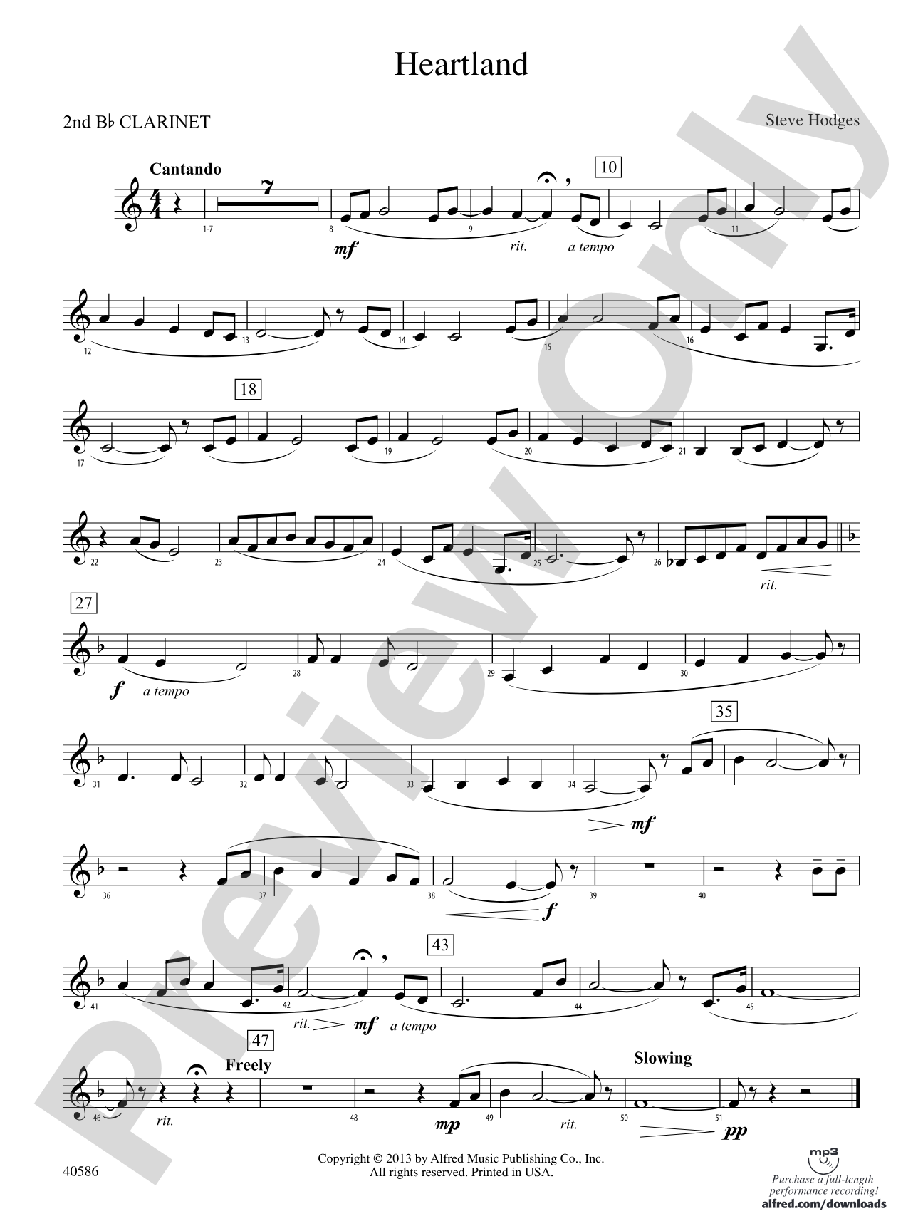 Heartland: 2nd B-flat Clarinet