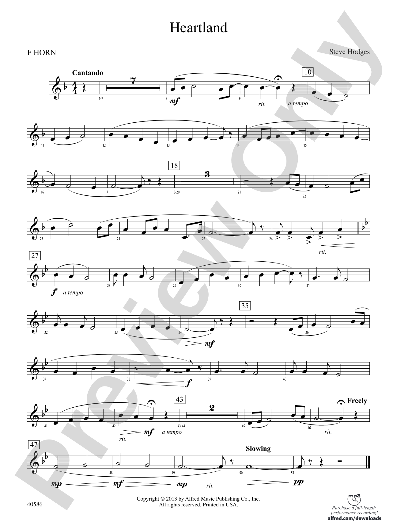 Heartland: 1st F Horn