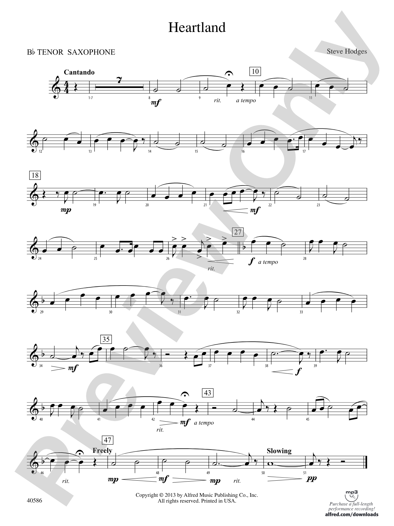 Heartland: B-flat Tenor Saxophone
